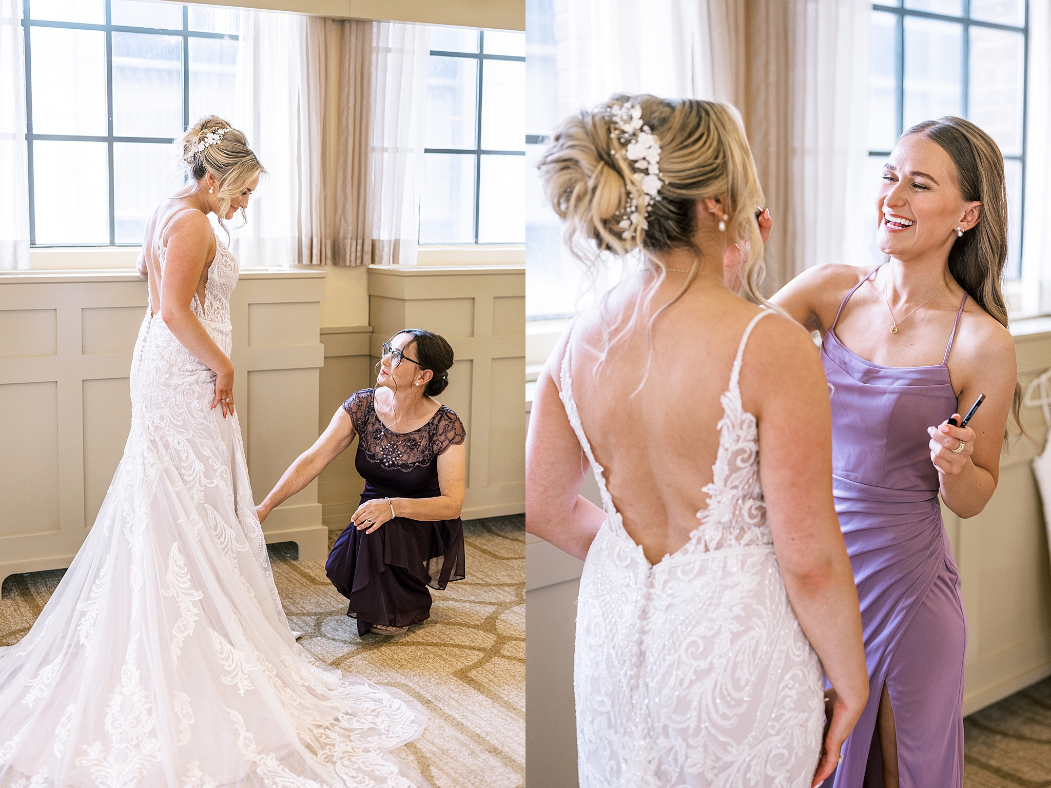 Summer Warwick Allerton Chicago wedding day with Chicago wedding and portrait photographer Kim Ritchie Photography.