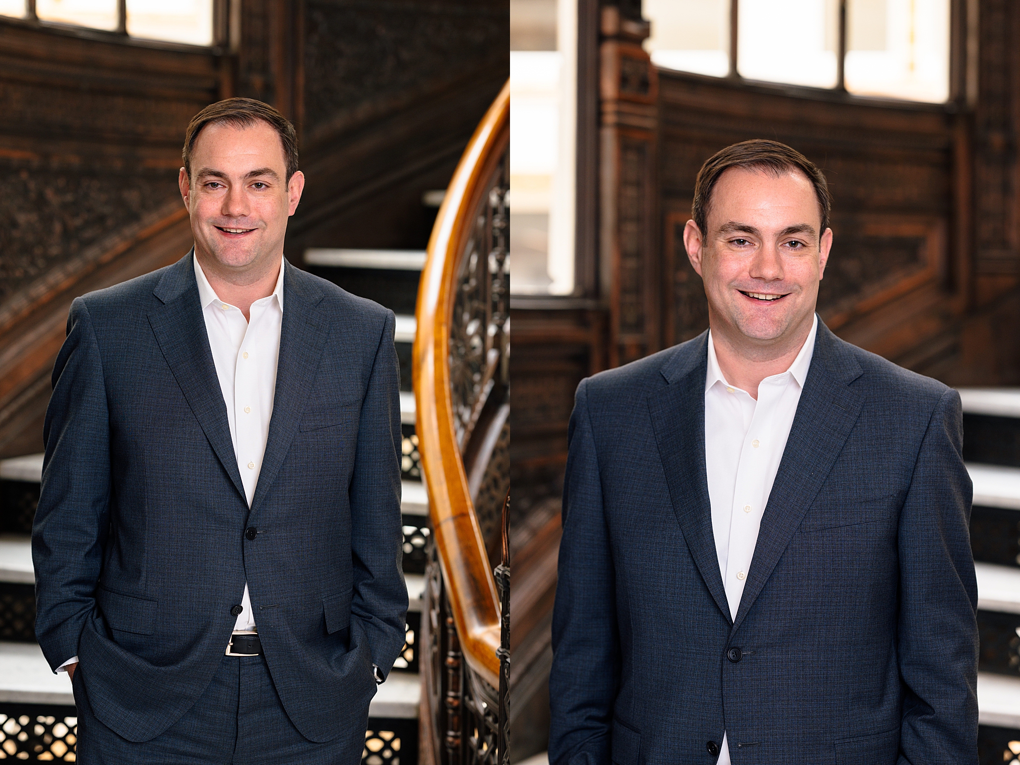 Financial services headshots and team photos at The Rookery with Chicago wedding and portrait photographer Kim Ritchie Photography.