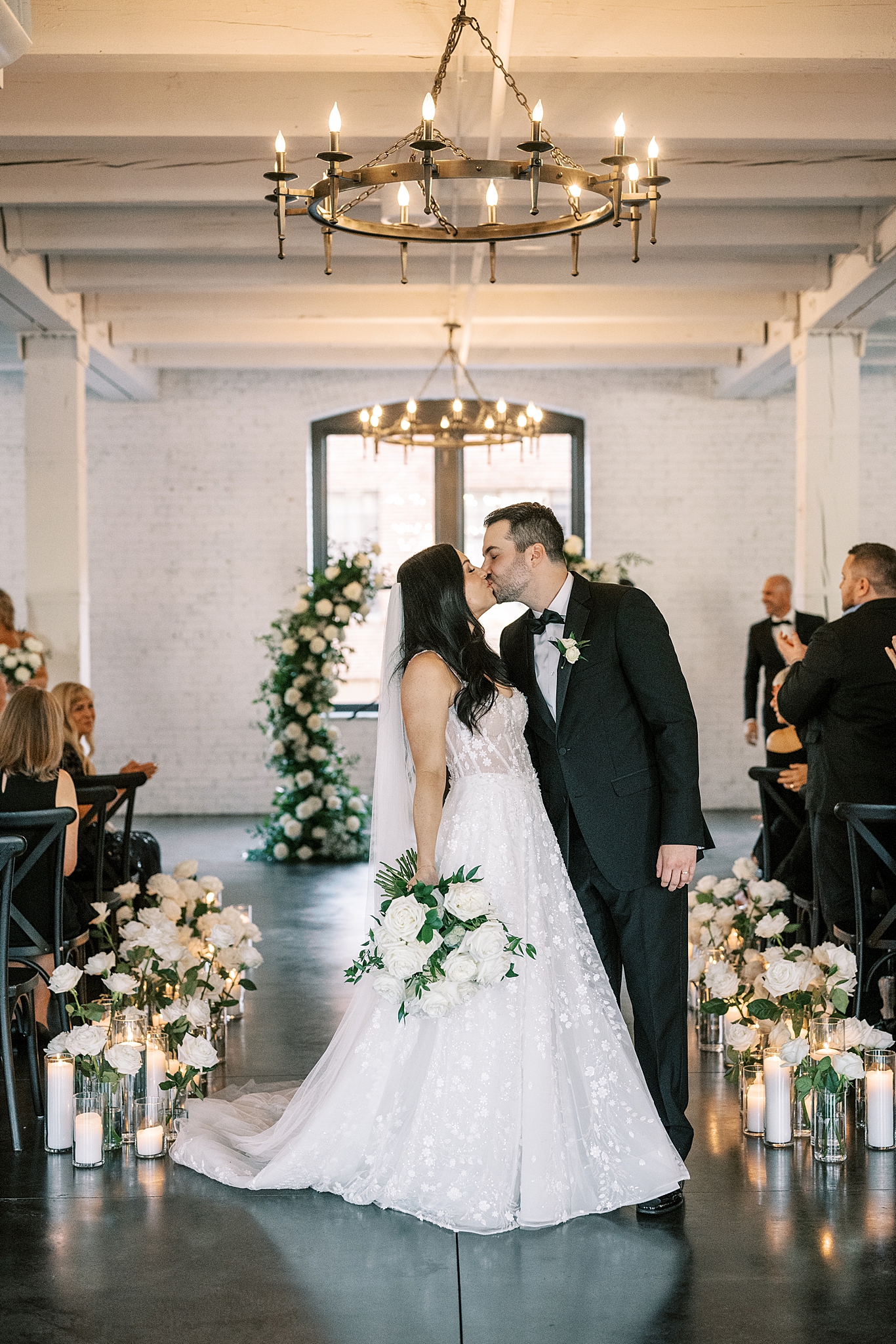 Romantic candlelit Company 251 wedding in Aurora, Illinois with Chicago wedding and portrait photographer Kim Ritchie Photography.