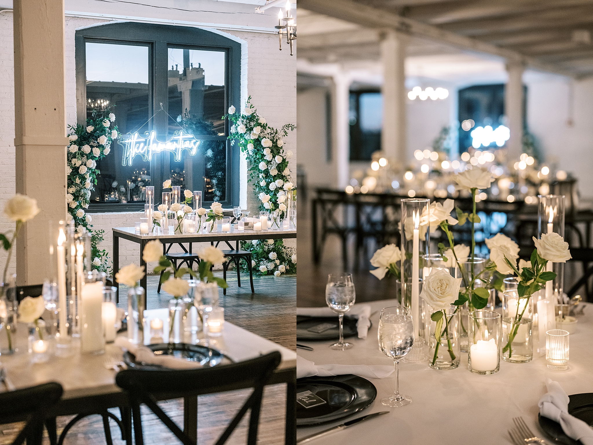 Romantic candlelit Company 251 wedding in Aurora, Illinois with Chicago wedding and portrait photographer Kim Ritchie Photography.