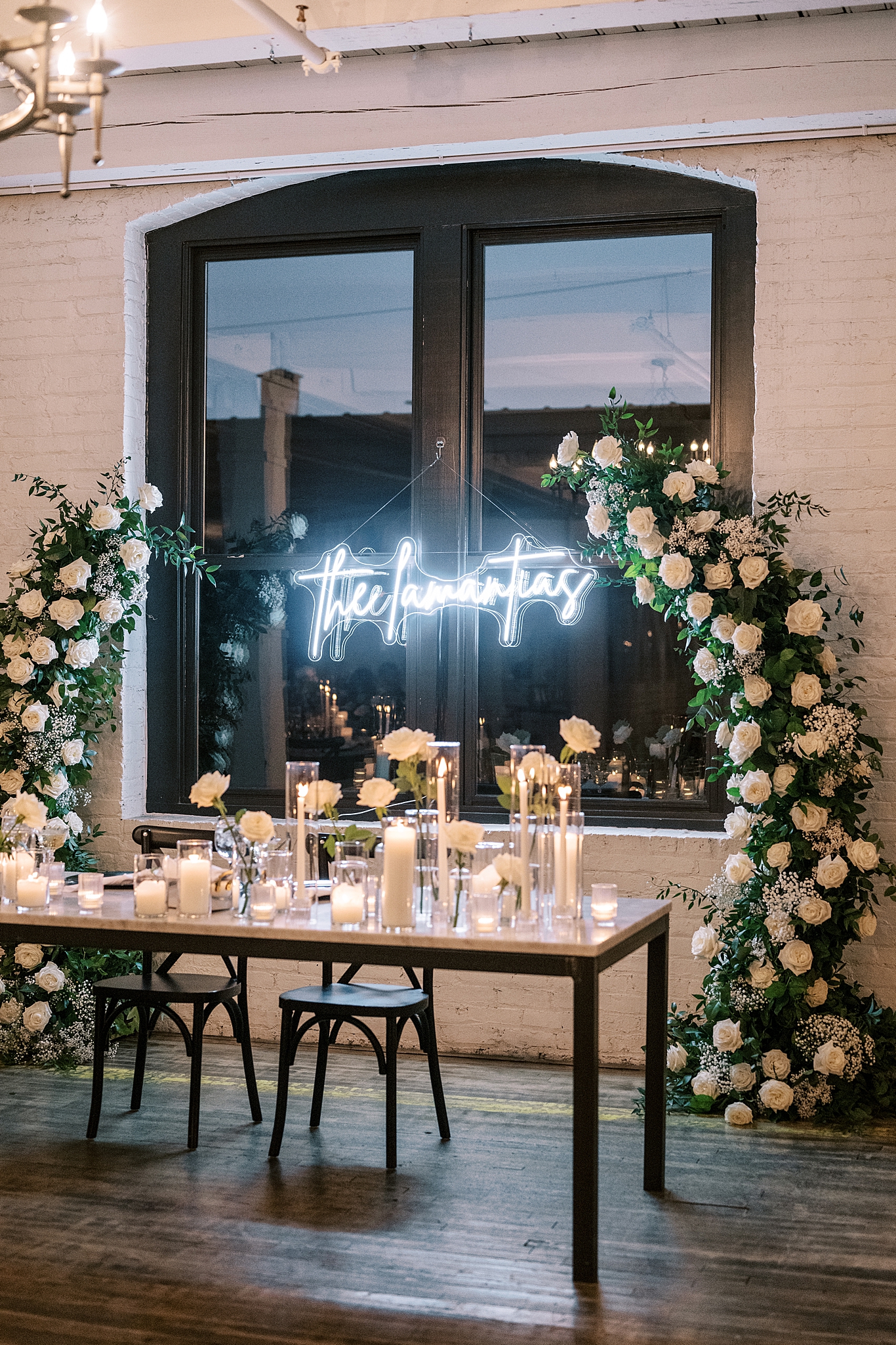 Romantic candlelit Company 251 wedding in Aurora, Illinois with Chicago wedding and portrait photographer Kim Ritchie Photography.