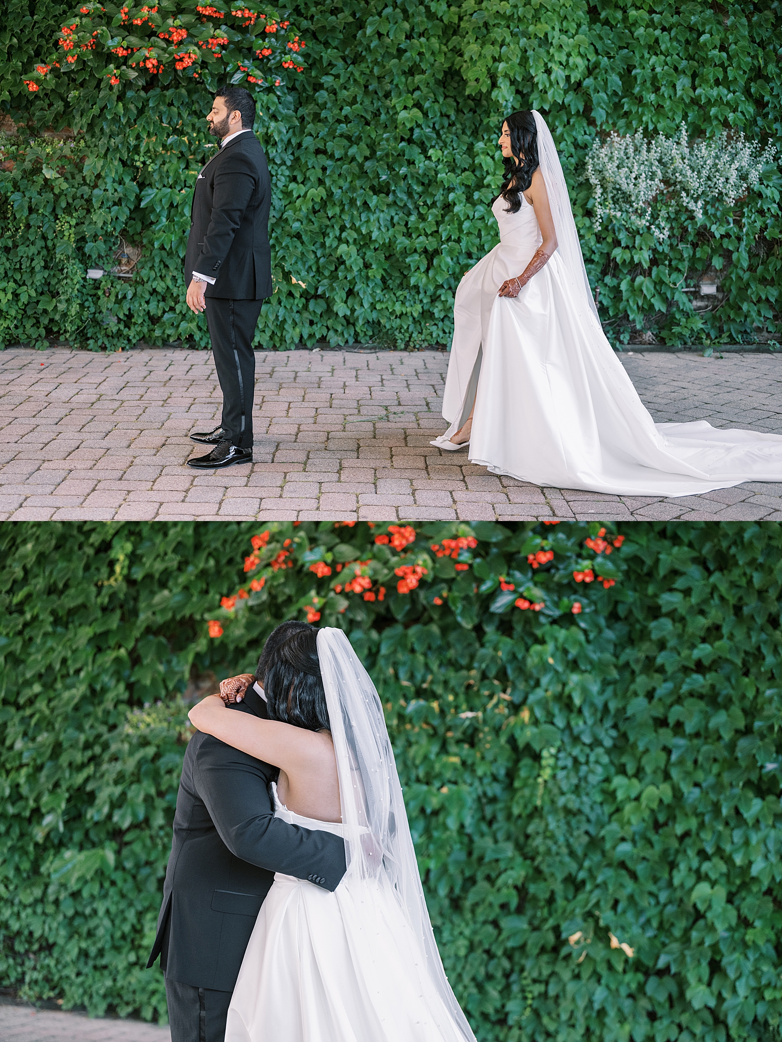 Morning garden wedding at Galleria Marchetti in Chicago, Illinois with Chicago wedding and portrait photographer Kim Ritchie Photography.