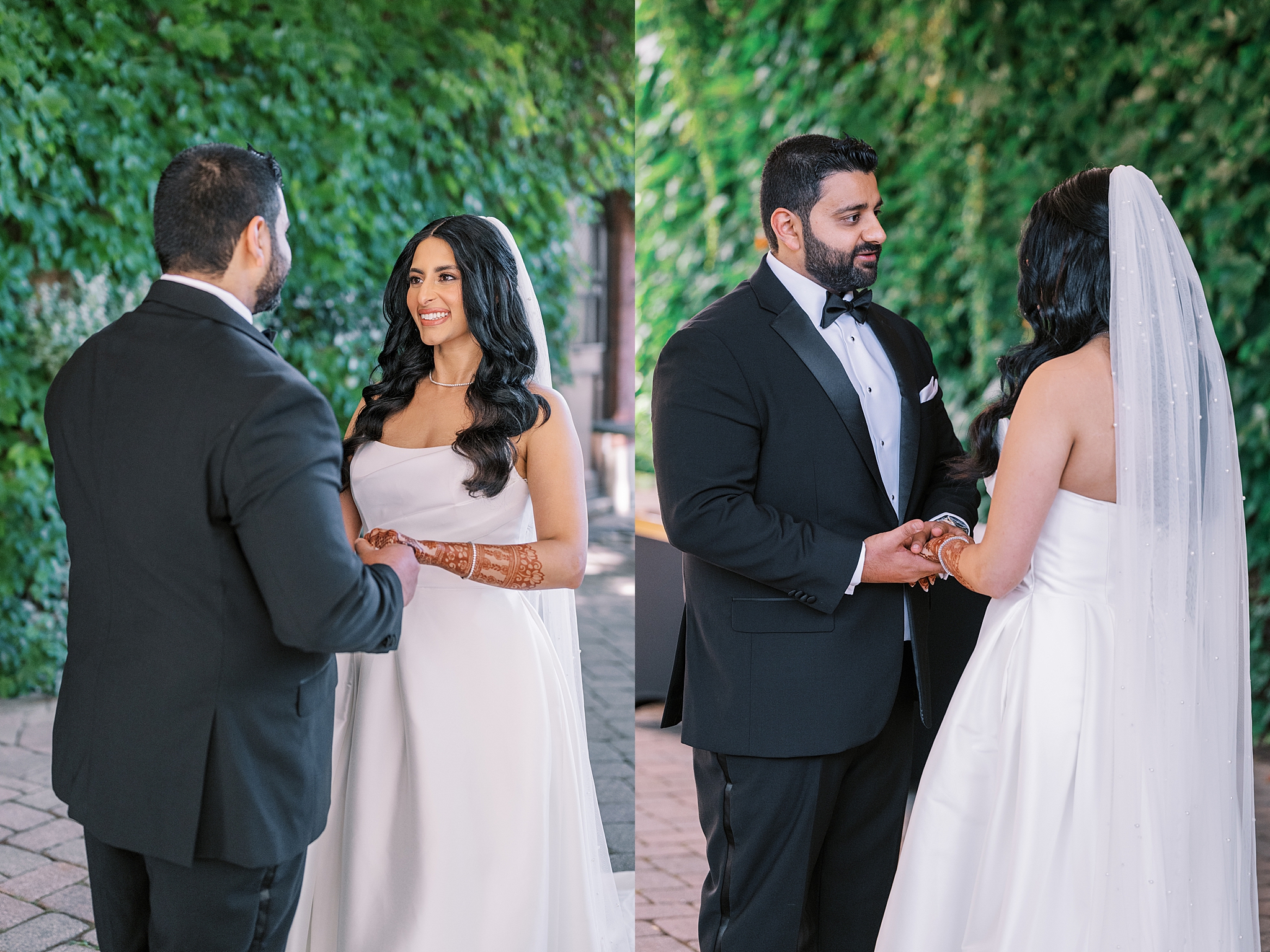 Morning garden wedding at Galleria Marchetti in Chicago, Illinois with Chicago wedding and portrait photographer Kim Ritchie Photography.
