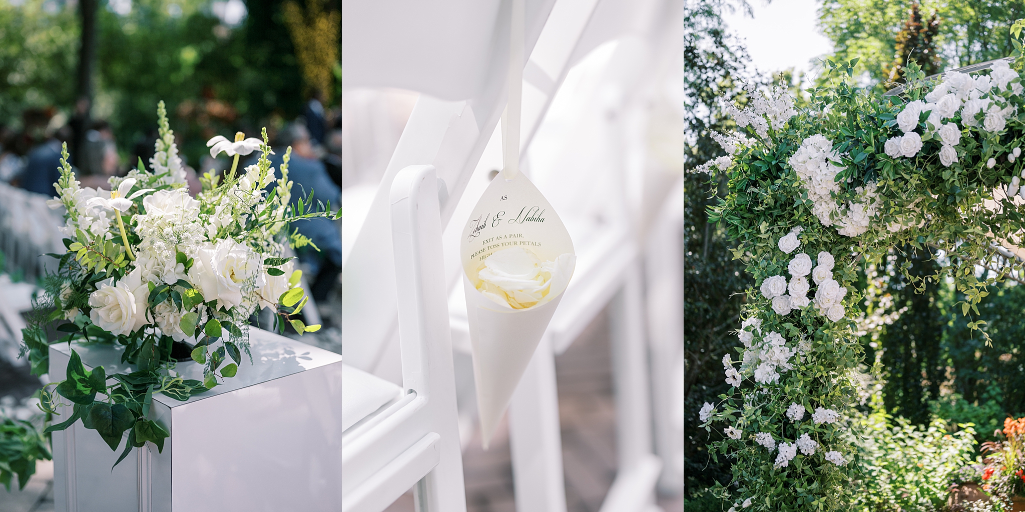 Morning garden wedding at Galleria Marchetti in Chicago, Illinois with Chicago wedding and portrait photographer Kim Ritchie Photography.