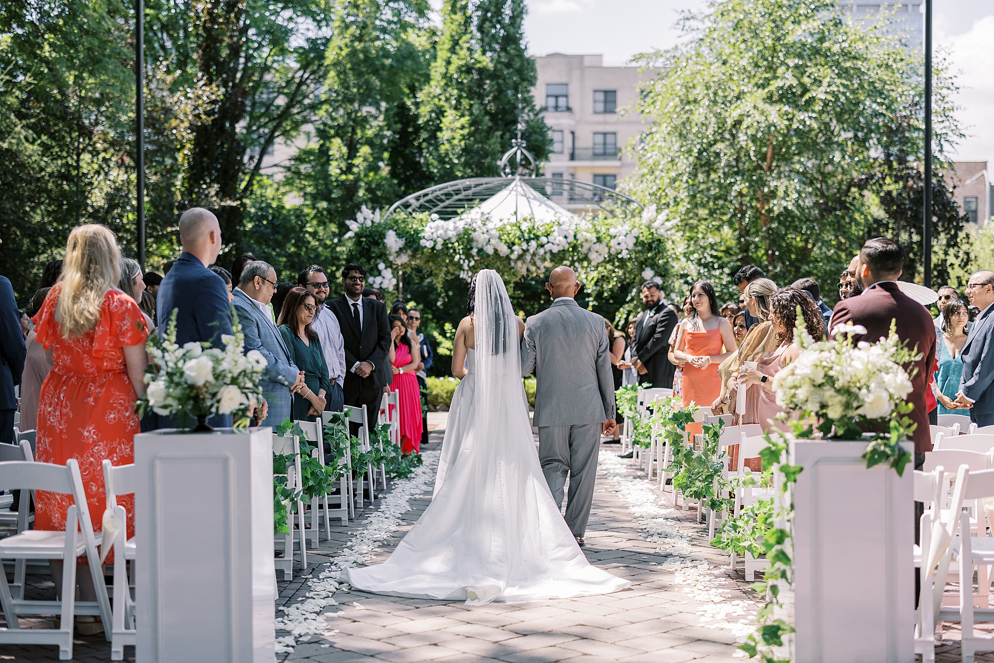 Morning garden wedding at Galleria Marchetti in Chicago, Illinois with Chicago wedding and portrait photographer Kim Ritchie Photography.