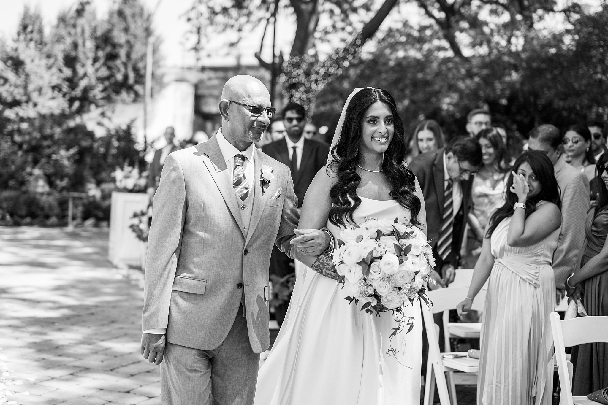 Morning garden wedding at Galleria Marchetti in Chicago, Illinois with Chicago wedding and portrait photographer Kim Ritchie Photography.