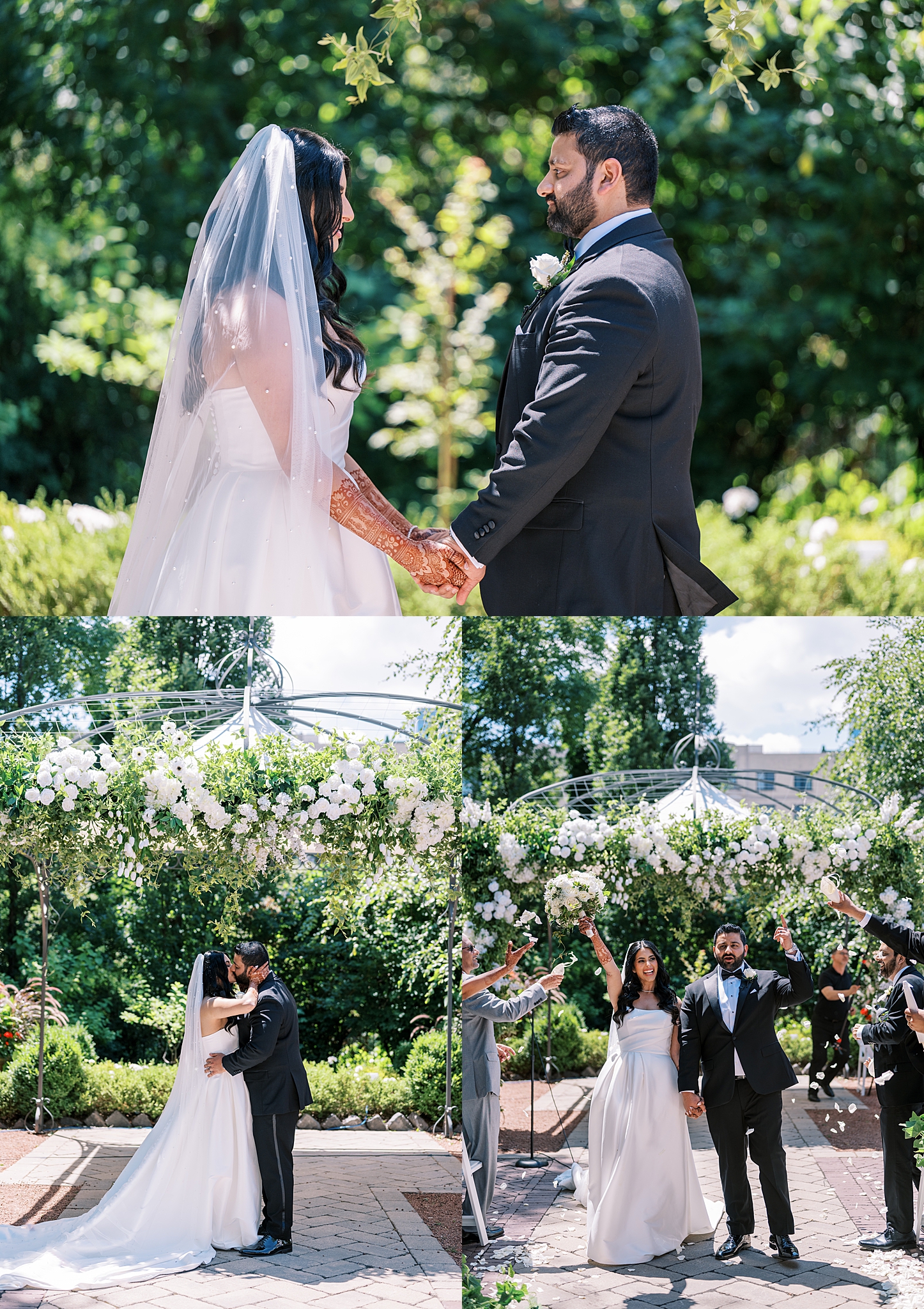 Morning garden wedding at Galleria Marchetti in Chicago, Illinois with Chicago wedding and portrait photographer Kim Ritchie Photography.