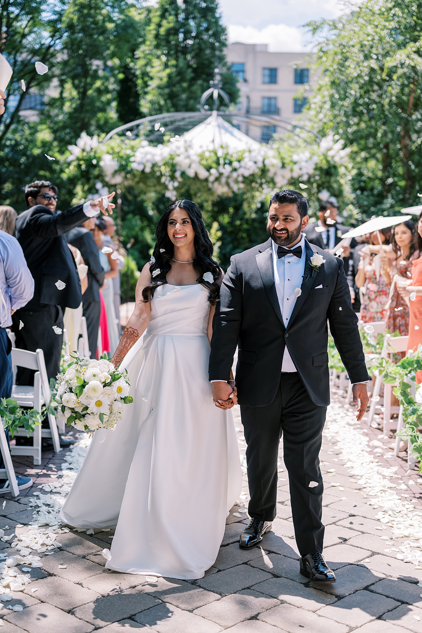 Morning garden wedding at Galleria Marchetti in Chicago, Illinois with Chicago wedding and portrait photographer Kim Ritchie Photography.