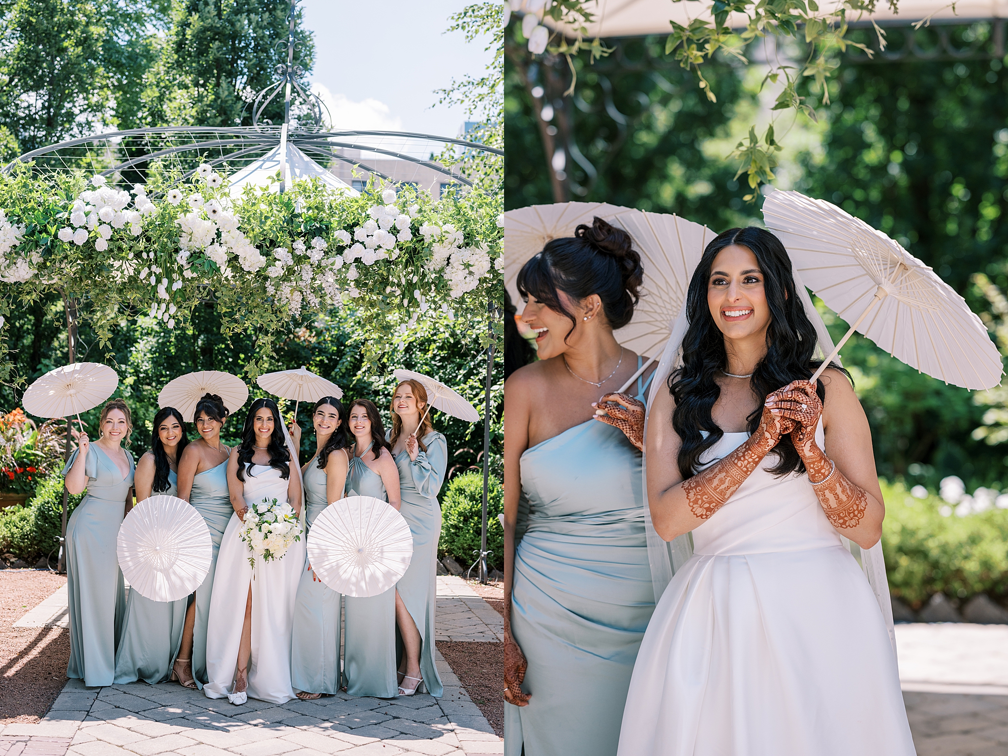 Morning garden wedding at Galleria Marchetti in Chicago, Illinois with Chicago wedding and portrait photographer Kim Ritchie Photography.