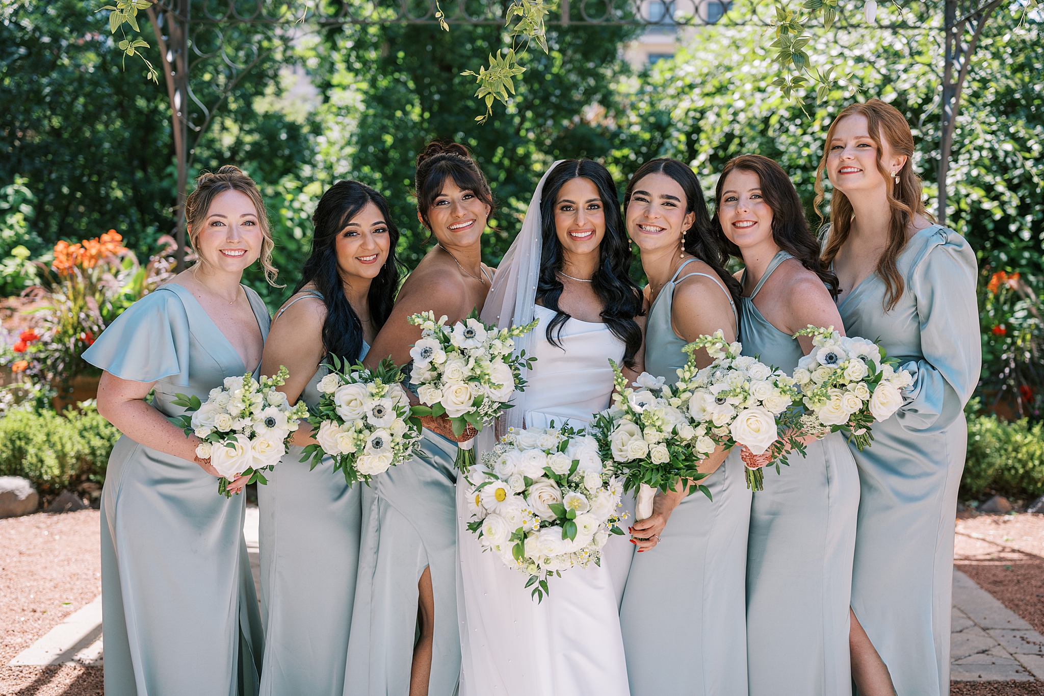 Morning garden wedding at Galleria Marchetti in Chicago, Illinois with Chicago wedding and portrait photographer Kim Ritchie Photography.