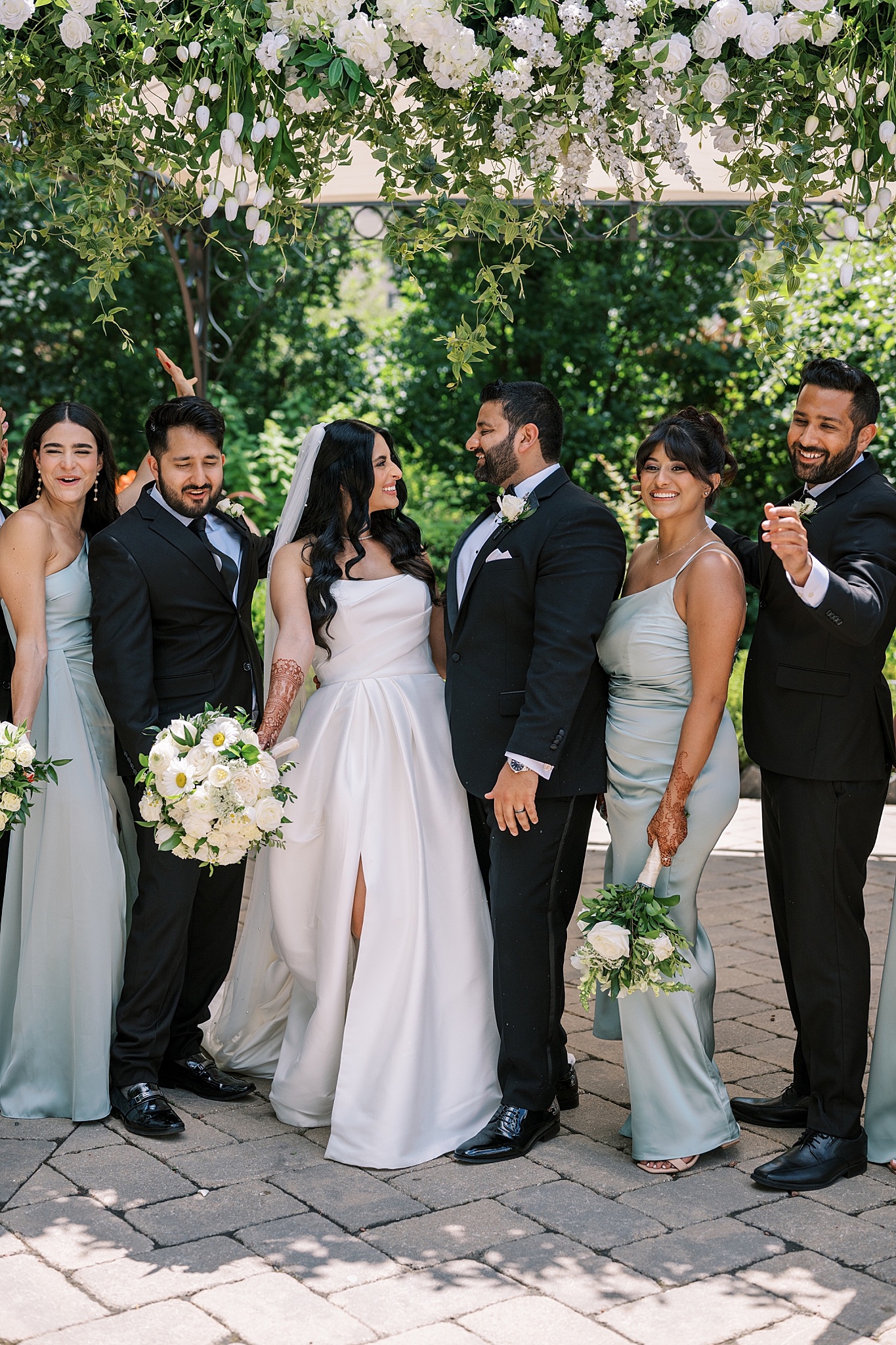 Morning garden wedding at Galleria Marchetti in Chicago, Illinois with Chicago wedding and portrait photographer Kim Ritchie Photography.
