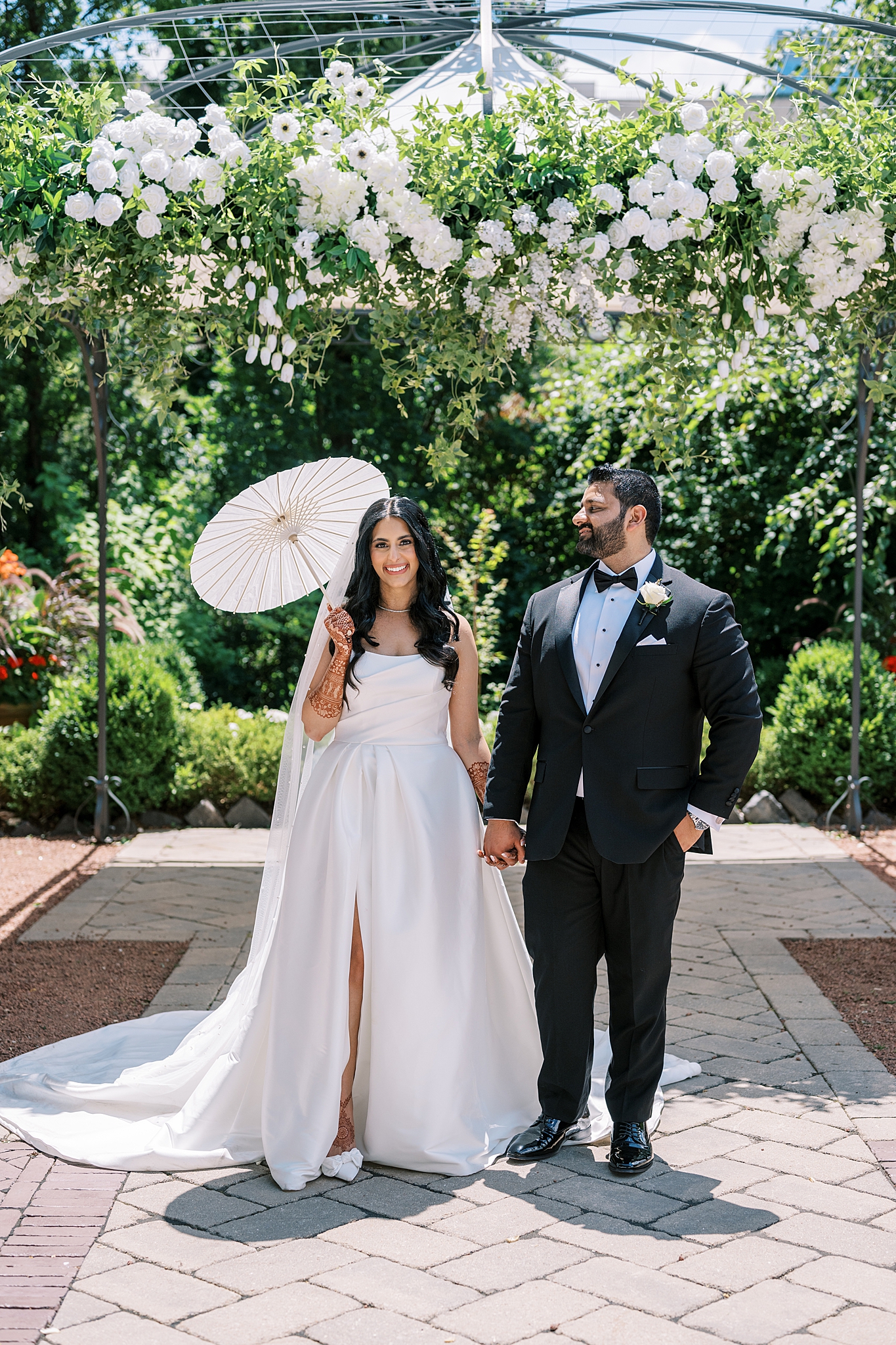 Morning garden wedding at Galleria Marchetti in Chicago, Illinois with Chicago wedding and portrait photographer Kim Ritchie Photography.