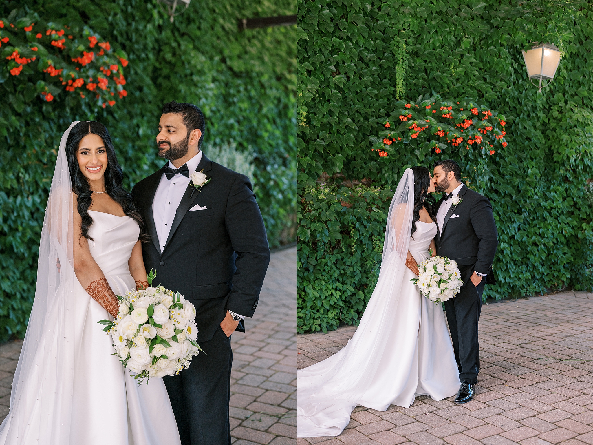Morning garden wedding at Galleria Marchetti in Chicago, Illinois with Chicago wedding and portrait photographer Kim Ritchie Photography.