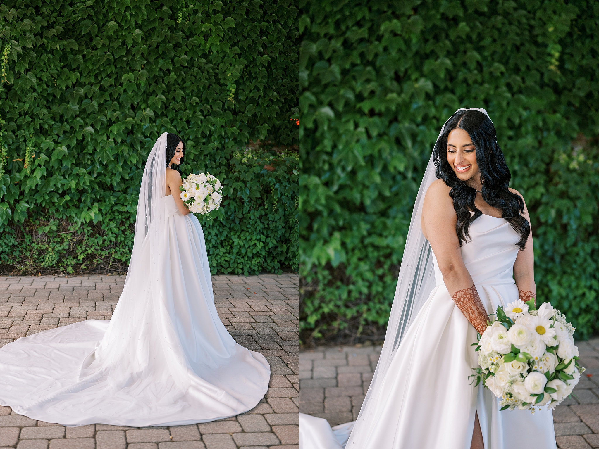 Morning garden wedding at Galleria Marchetti in Chicago, Illinois with Chicago wedding and portrait photographer Kim Ritchie Photography.
