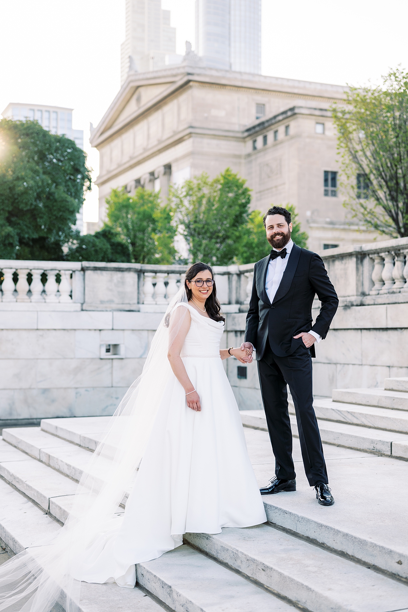 Chicago Museum Campus wedding portraits in Chicago, Illinois with Chicago wedding and portrait photographer Kim Ritchie Photography.