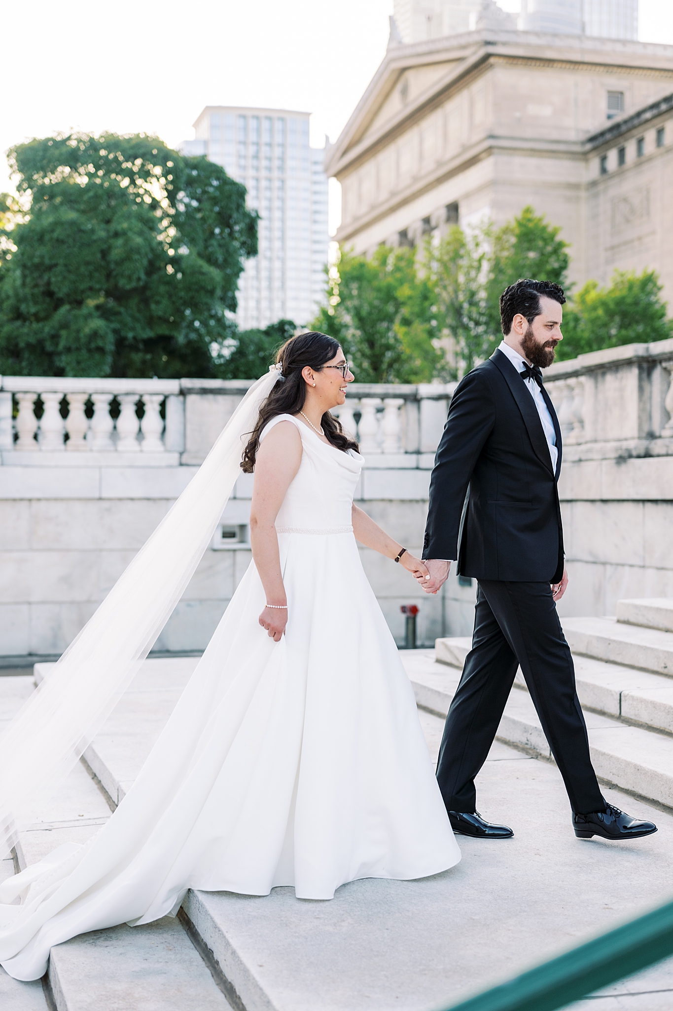 Chicago Museum Campus wedding portraits in Chicago, Illinois with Chicago wedding and portrait photographer Kim Ritchie Photography.