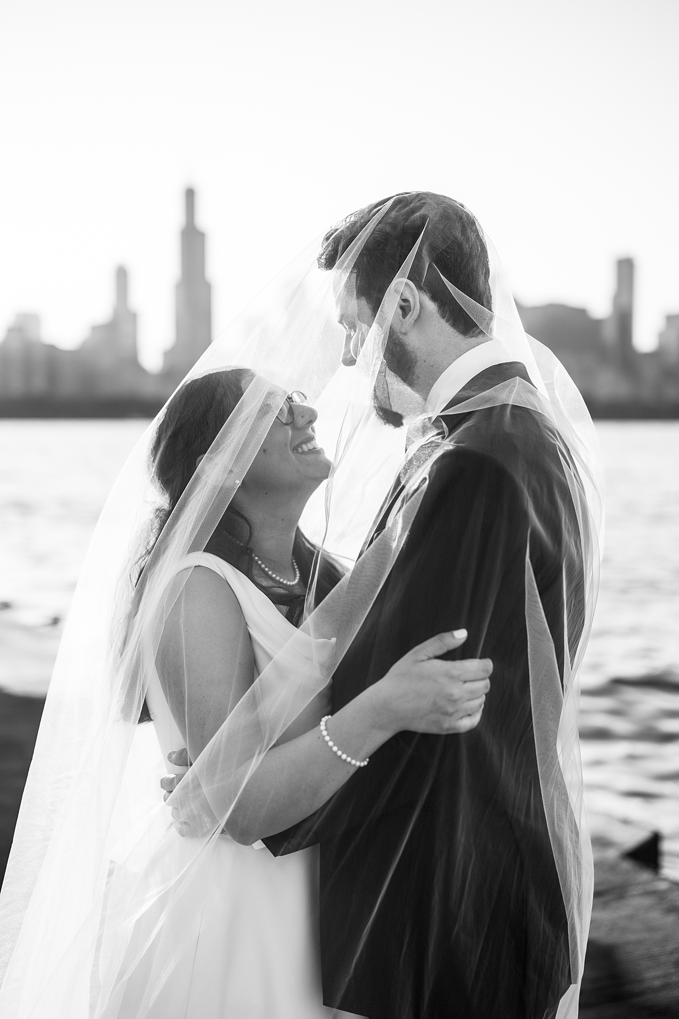 Chicago Museum Campus wedding portraits in Chicago, Illinois with Chicago wedding and portrait photographer Kim Ritchie Photography.