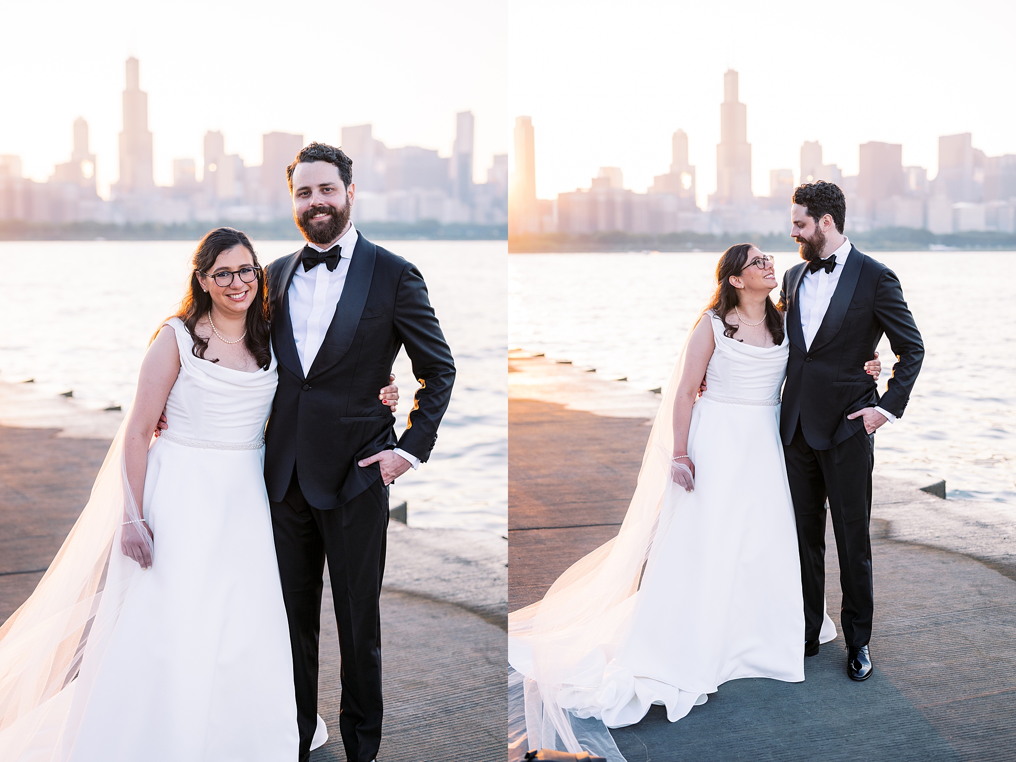 Chicago Museum Campus wedding portraits in Chicago, Illinois with Chicago wedding and portrait photographer Kim Ritchie Photography.