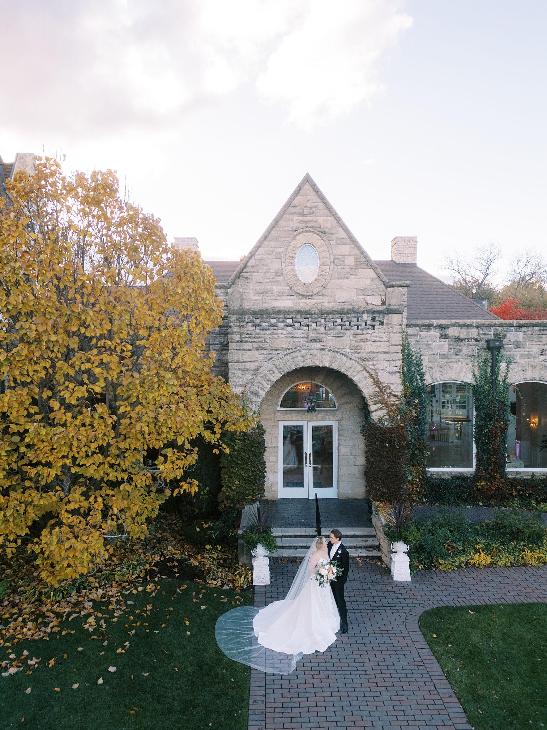 Fall wedding day at The Haley Mansion in Joliet, Illinois with Chicago wedding and portrait photographer Kim Ritchie Photography.