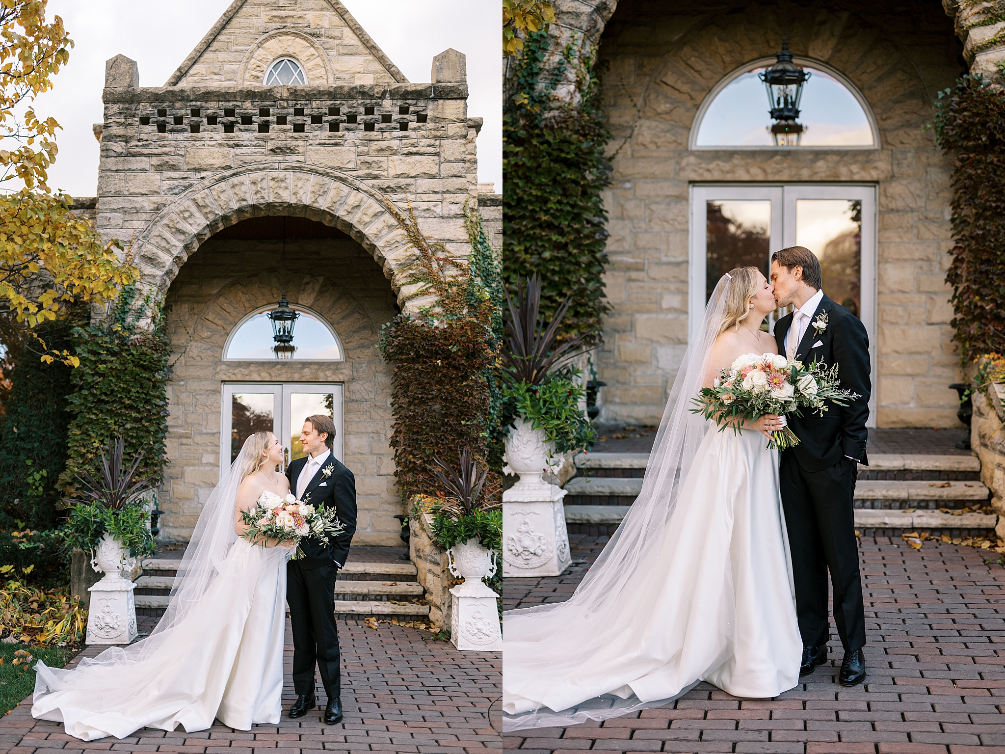 Fall wedding day at The Haley Mansion in Joliet, Illinois with Chicago wedding and portrait photographer Kim Ritchie Photography.