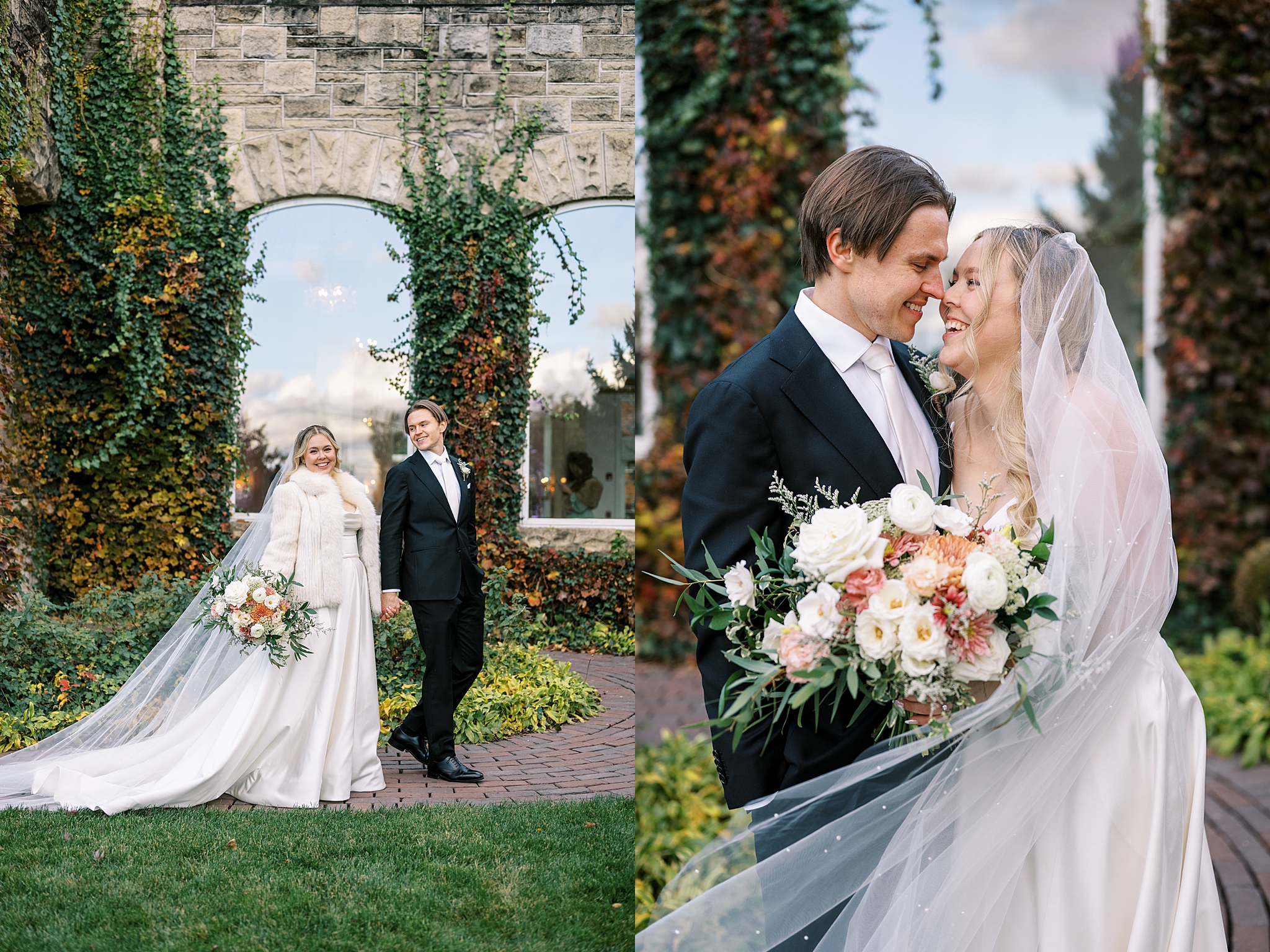 Fall wedding day at The Haley Mansion in Joliet, Illinois with Chicago wedding and portrait photographer Kim Ritchie Photography.