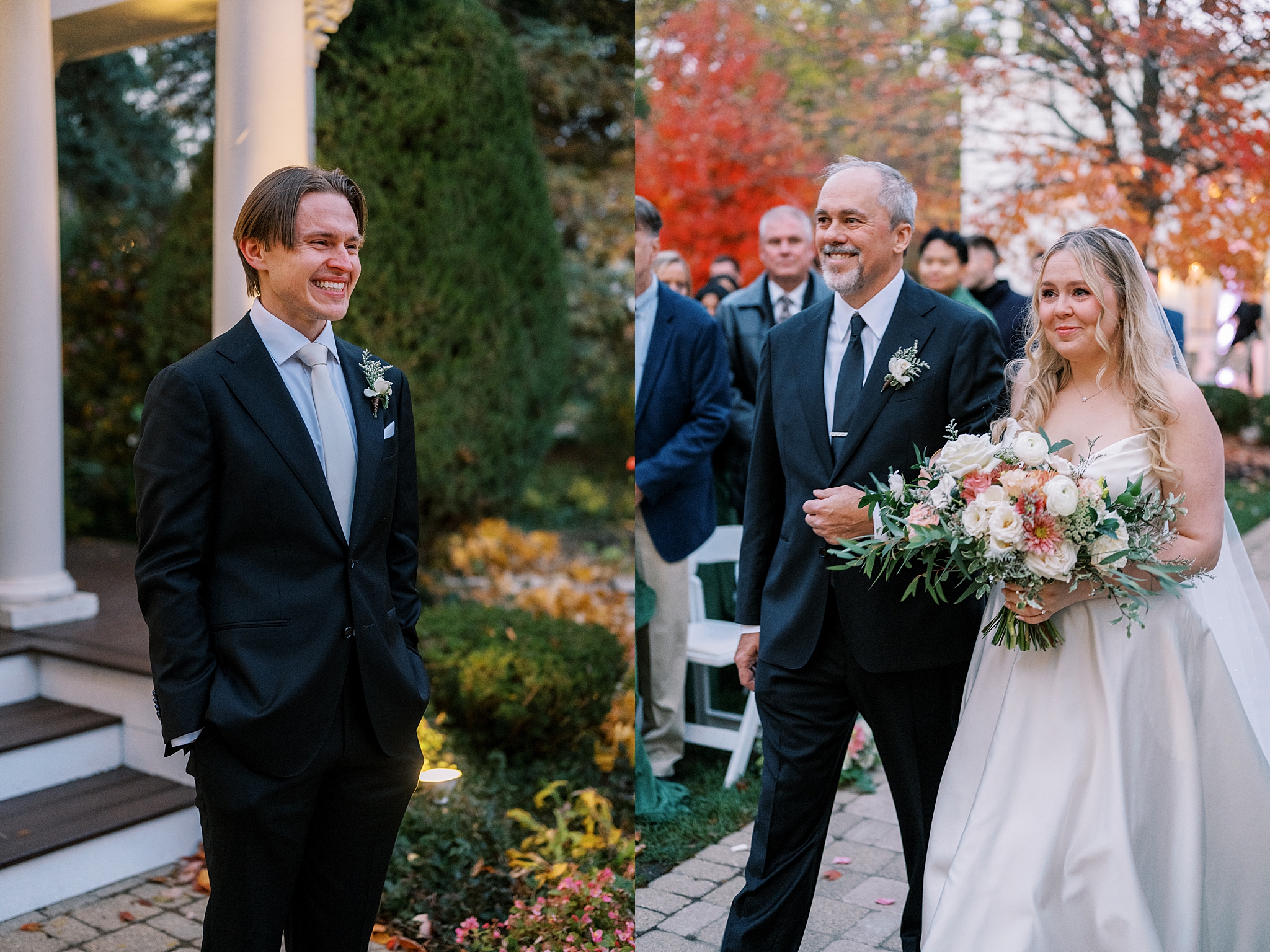 Fall wedding day at The Haley Mansion in Joliet, Illinois with Chicago wedding and portrait photographer Kim Ritchie Photography.
