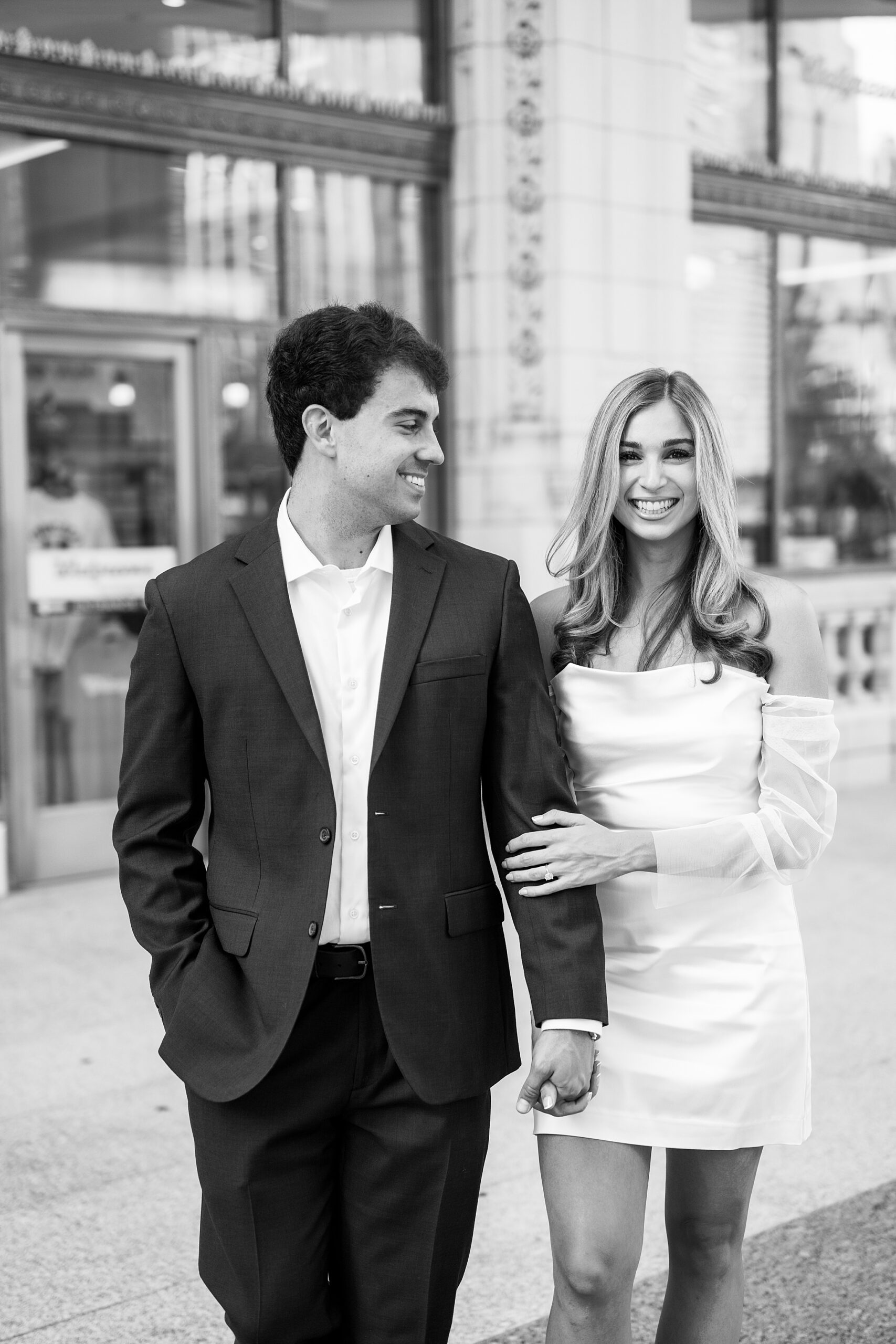 Summer engagement photos at the Wrigley Building & North Avenue Beach with Chicago wedding photographer Kim Ritchie Photography.