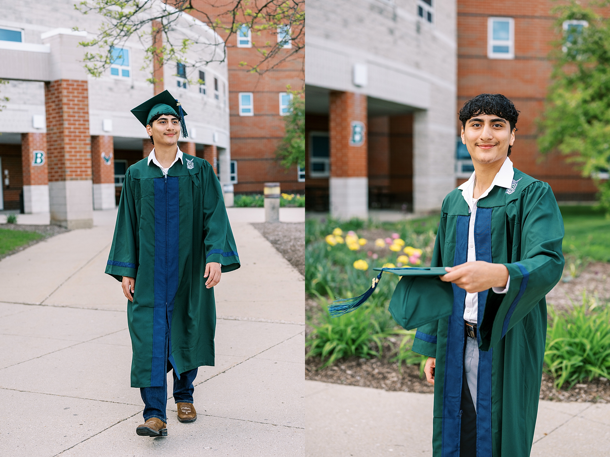 Bartlett High School Cap & Gown Photos | Chicago high school graduation cap & gown portraits with Chicago senior photographer Kim Ritchie Photography.