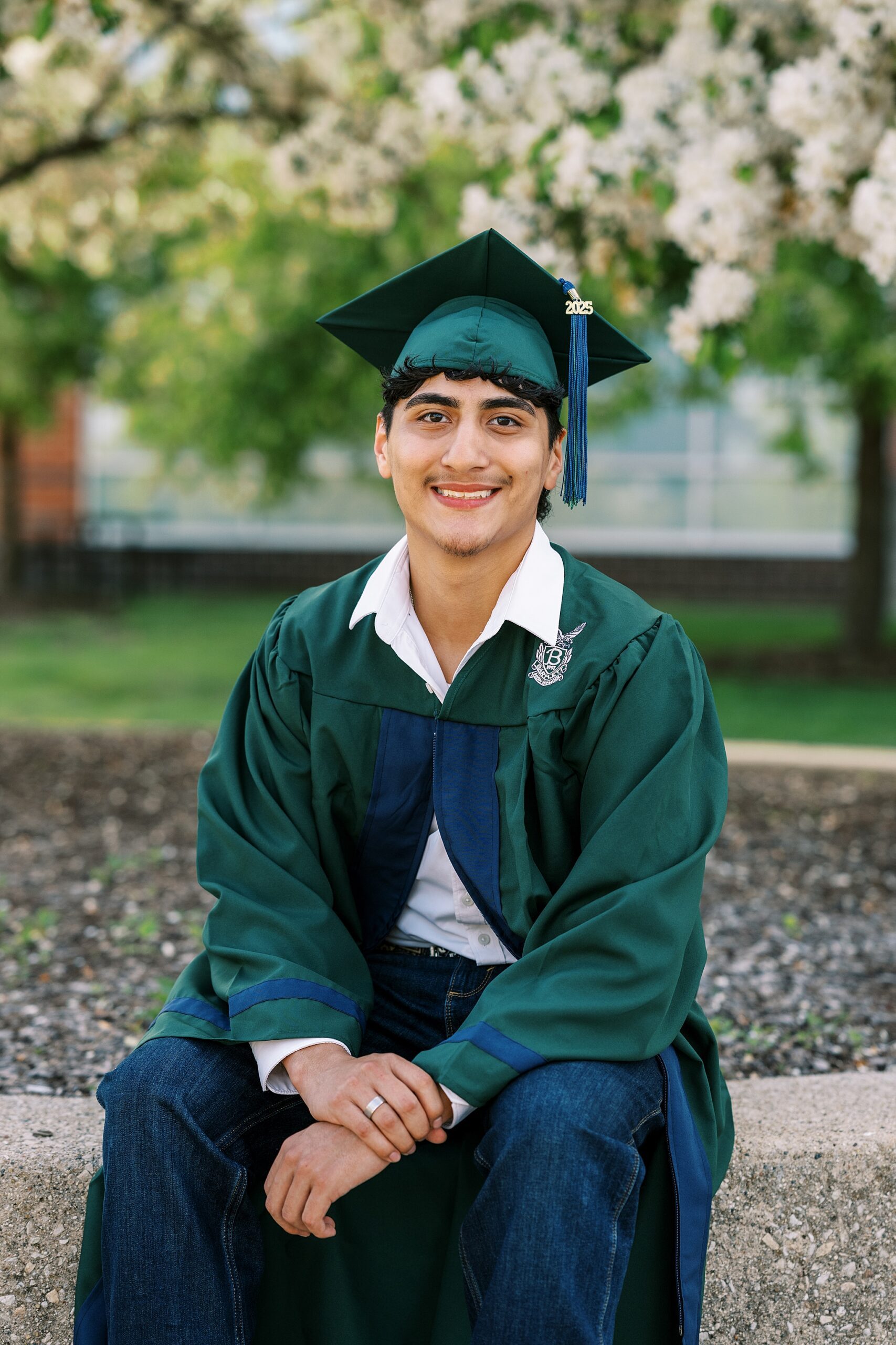 Bartlett High School Cap & Gown Photos | Chicago high school graduation cap & gown portraits with Chicago senior photographer Kim Ritchie Photography.