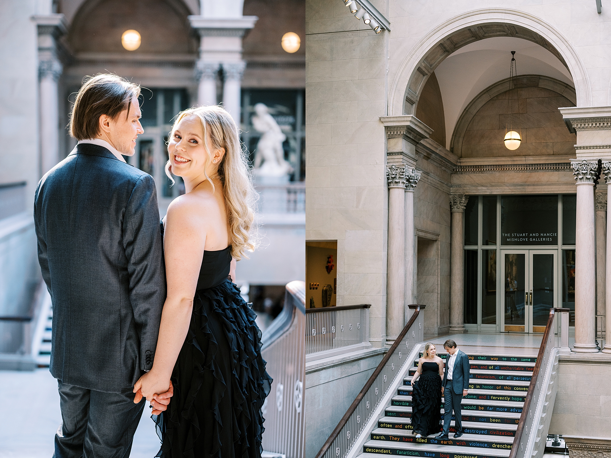 Summer engagement photos at The Art Institute in Chicago with Chicago wedding photographer Kim Ritchie Photography.