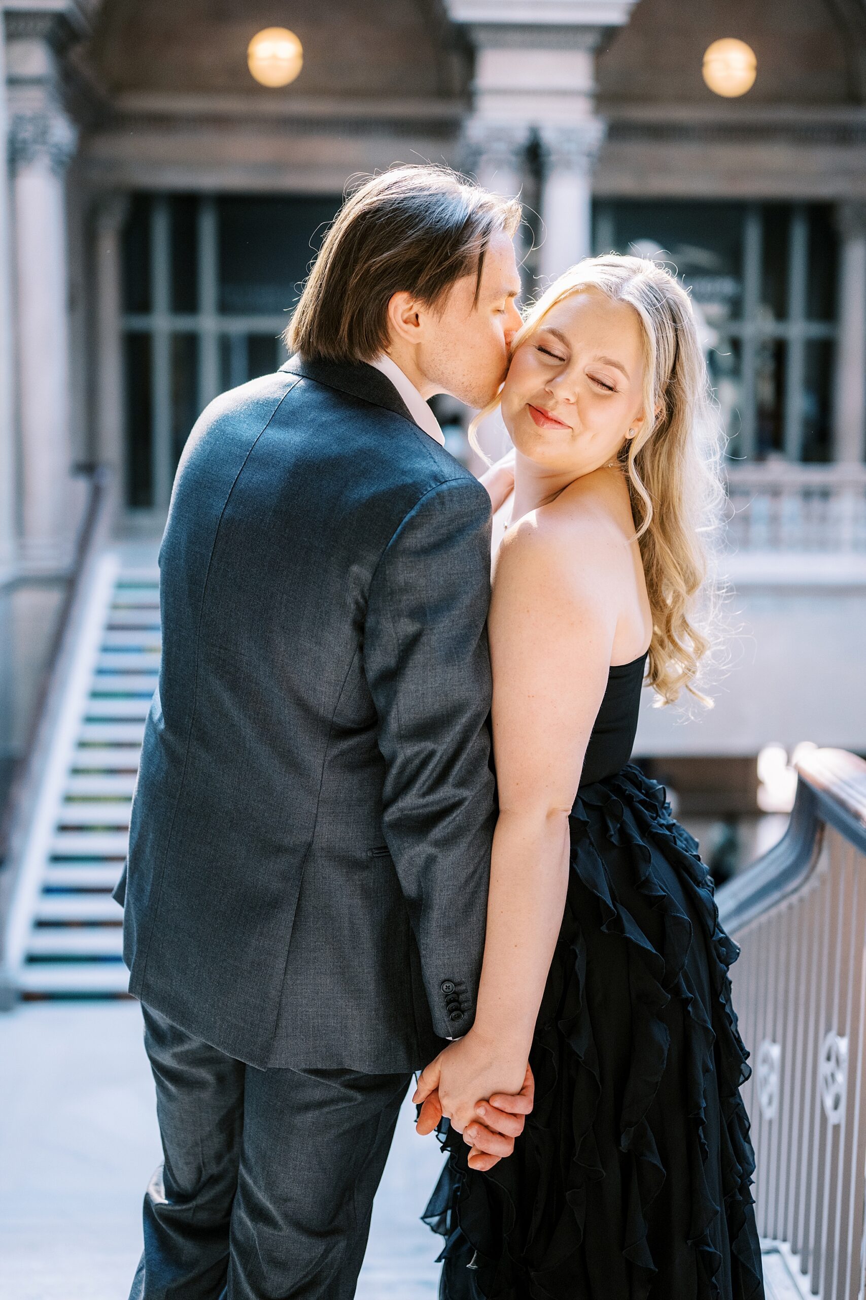 Summer engagement photos at The Art Institute in Chicago with Chicago wedding photographer Kim Ritchie Photography.