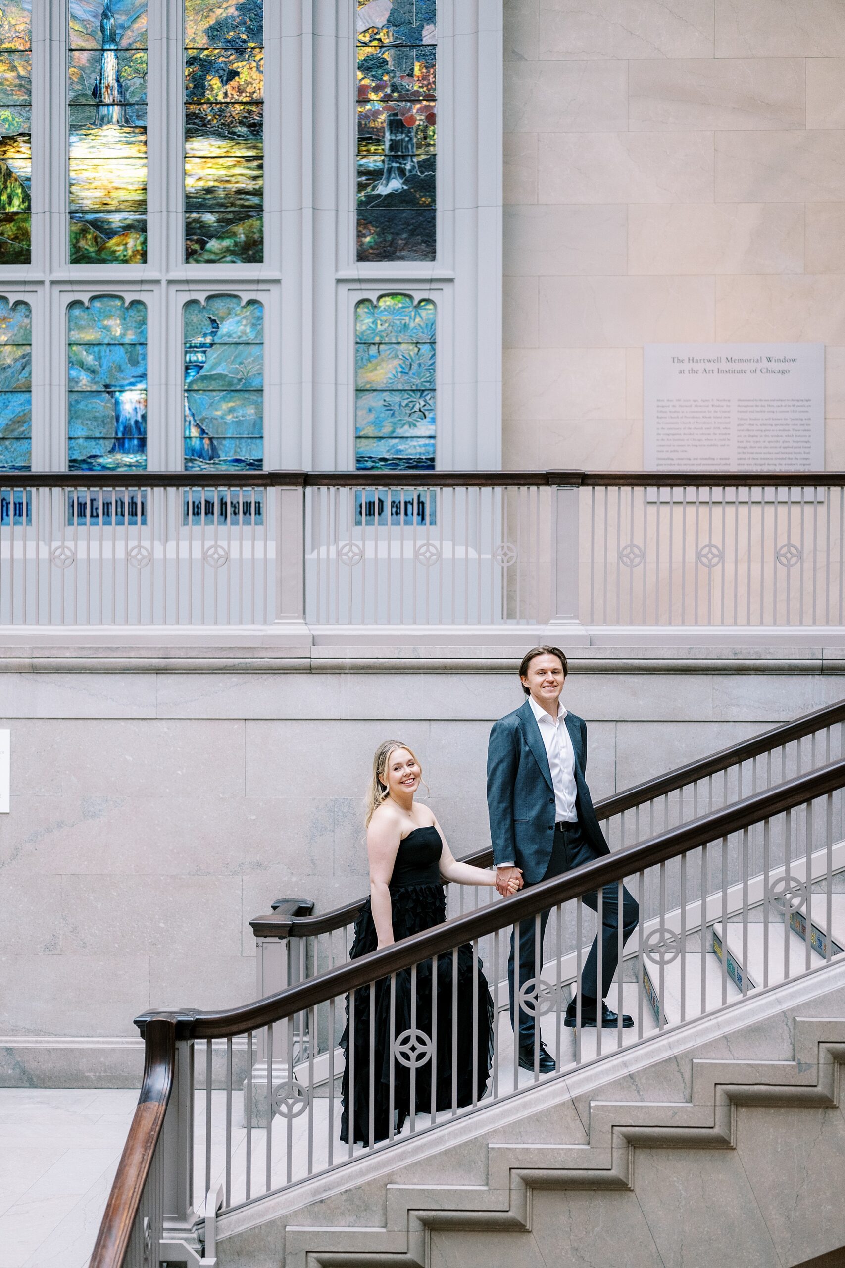 Summer engagement photos at The Art Institute in Chicago with Chicago wedding photographer Kim Ritchie Photography.