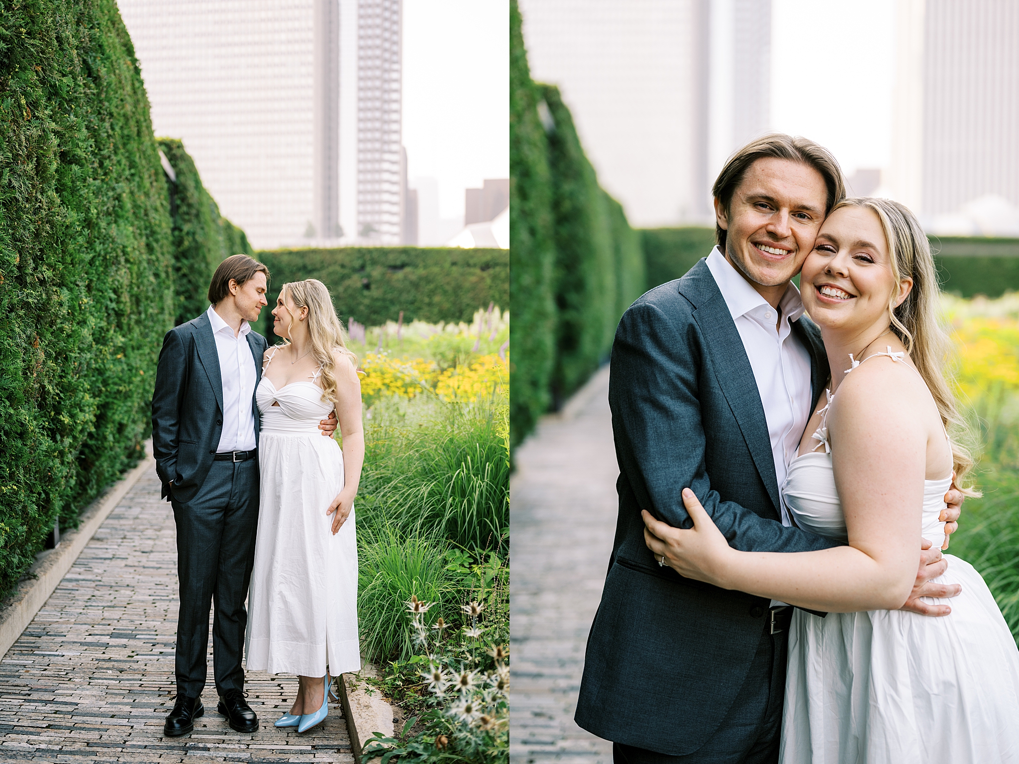 Summer engagement photos at The Art Institute in Chicago with Chicago wedding photographer Kim Ritchie Photography.