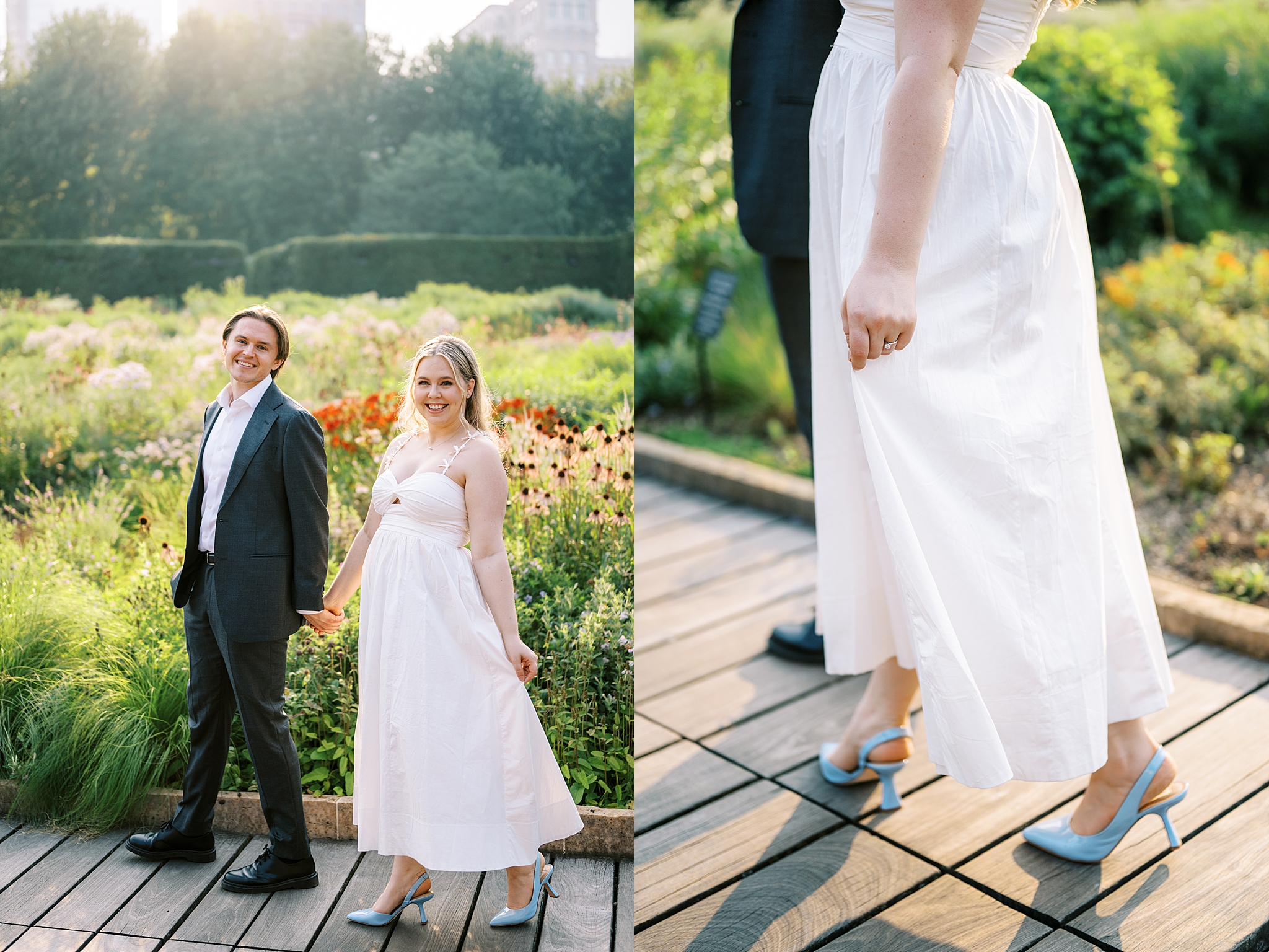 Summer engagement photos at The Art Institute in Chicago with Chicago wedding photographer Kim Ritchie Photography.