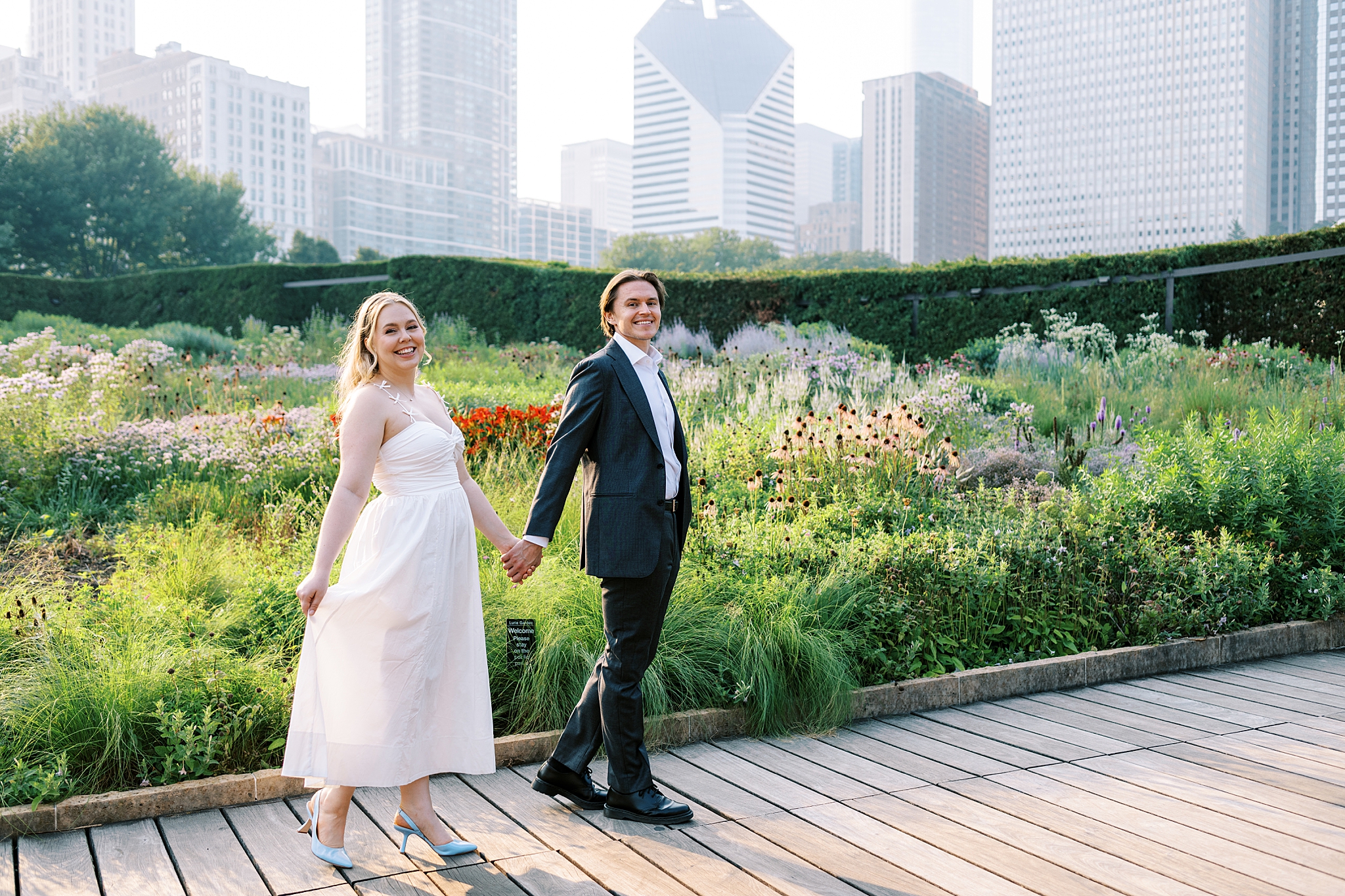 Summer engagement photos at The Art Institute in Chicago with Chicago wedding photographer Kim Ritchie Photography.
