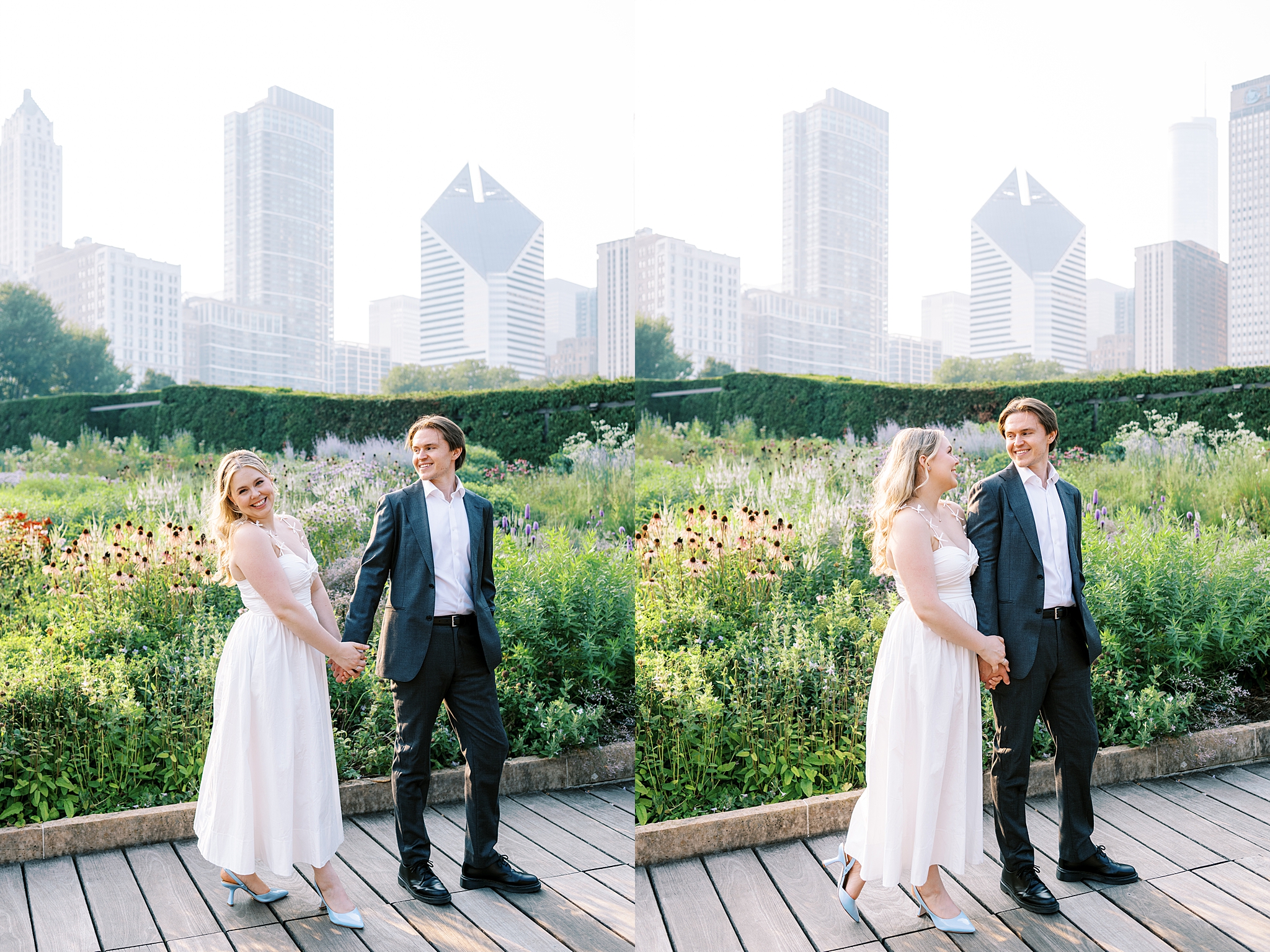 Summer engagement photos at The Art Institute in Chicago with Chicago wedding photographer Kim Ritchie Photography.