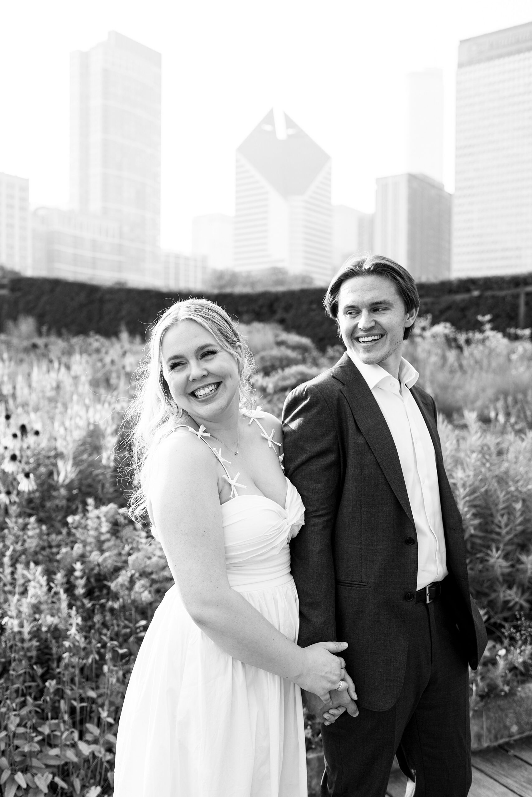 Summer engagement photos at The Art Institute in Chicago with Chicago wedding photographer Kim Ritchie Photography.