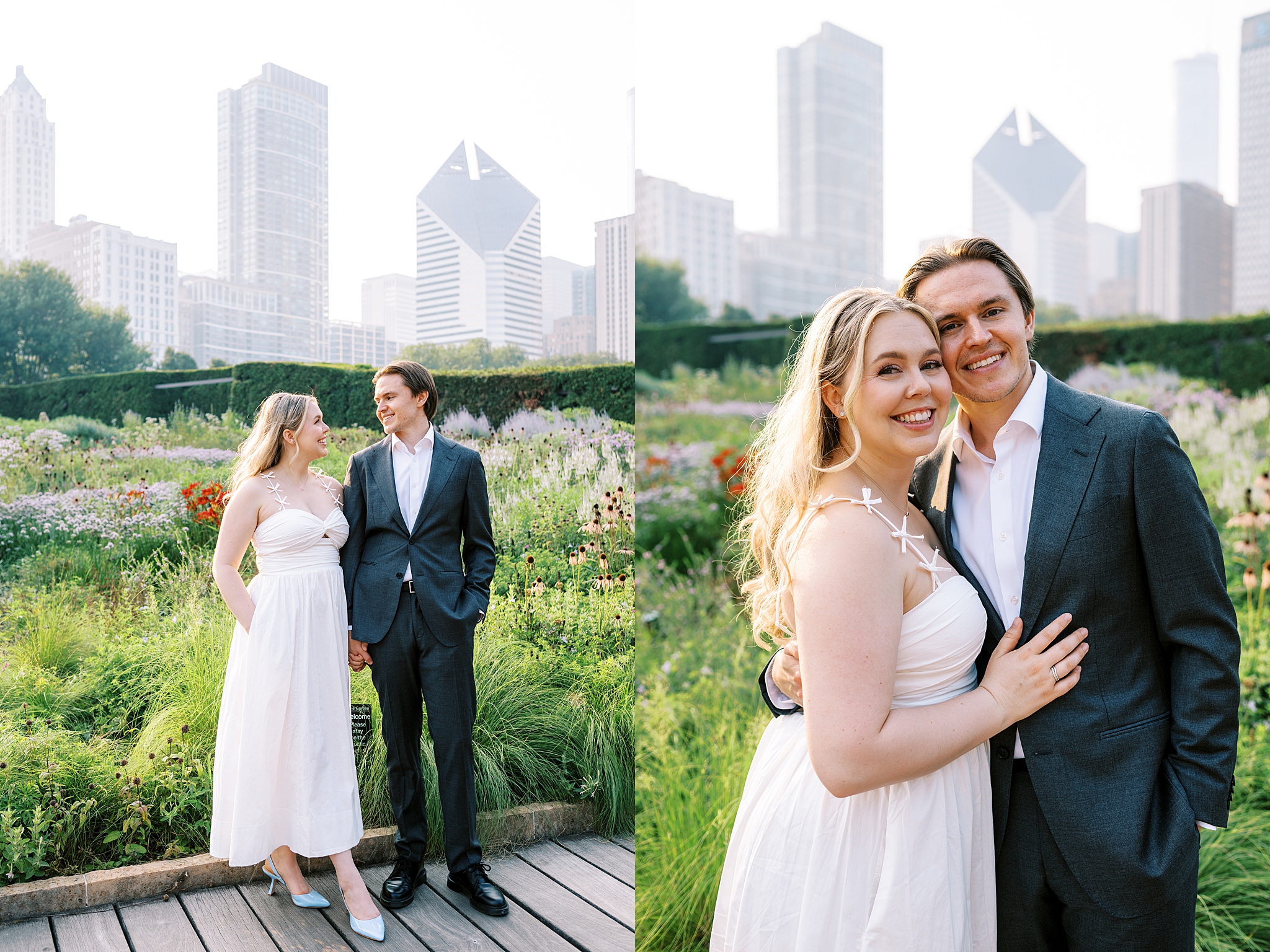 Summer engagement photos at The Art Institute in Chicago with Chicago wedding photographer Kim Ritchie Photography.
