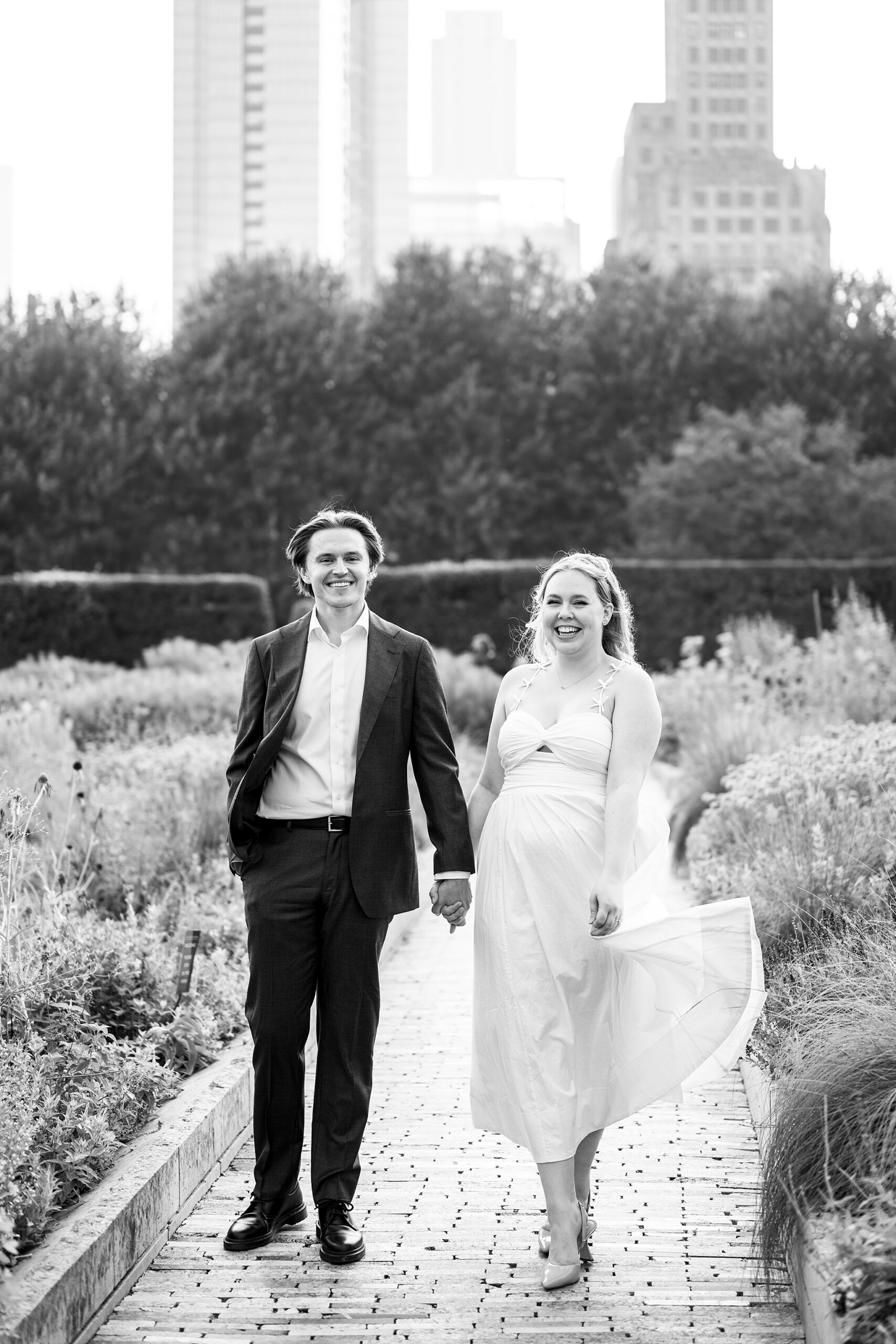 Summer engagement photos at The Art Institute in Chicago with Chicago wedding photographer Kim Ritchie Photography.