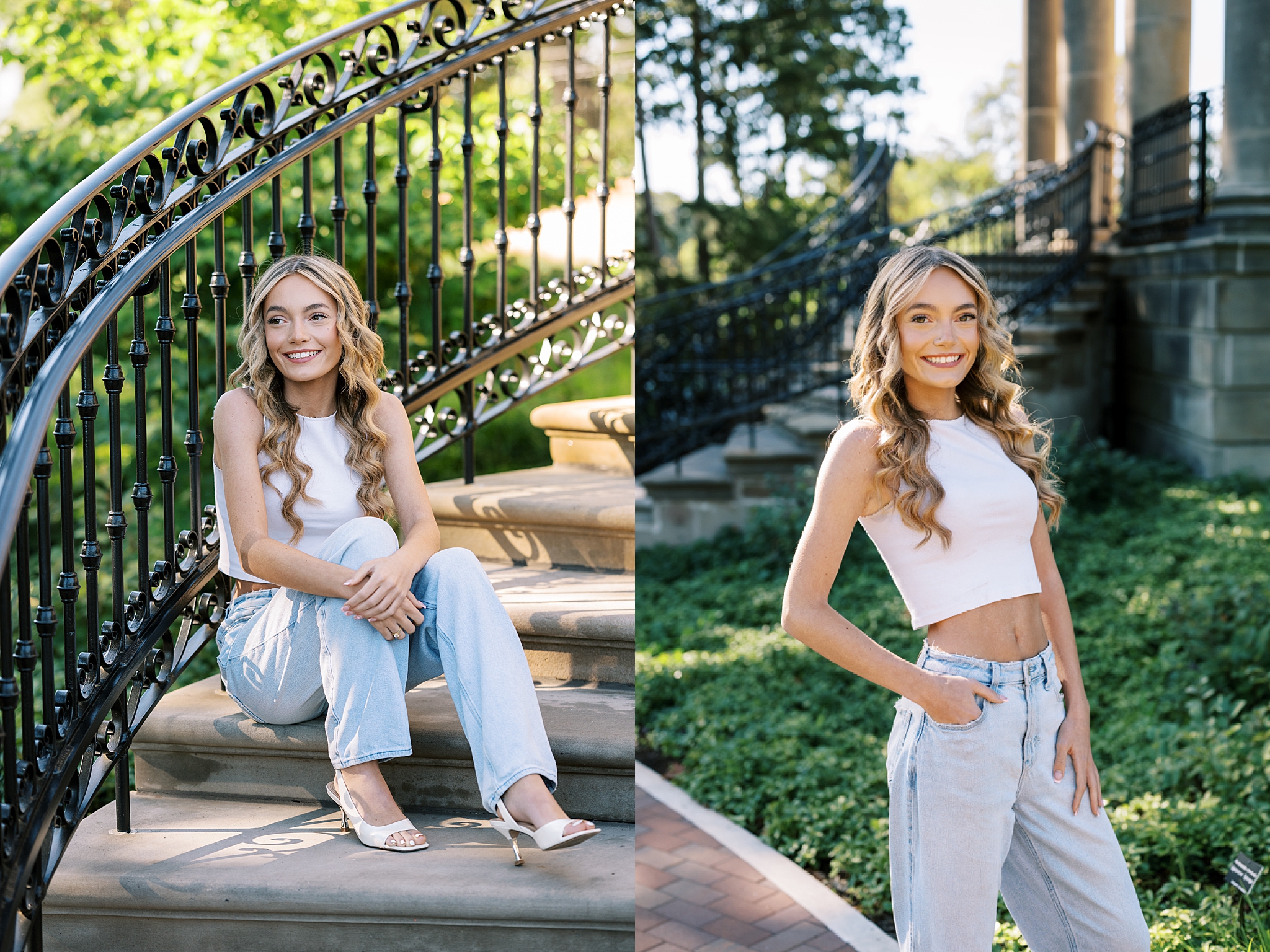 Senior photos at Cantigny Park in Wheaton, Illinois. Summer & fall senior portrait locations in the west suburbs – Kim Ritchie is a Chicago senior photographer serving the west suburbs.