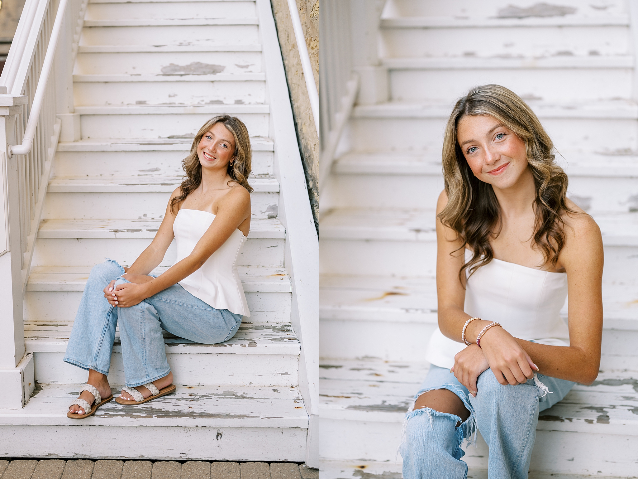 Senior photos in Downtown Geneva. Summer & fall senior portrait locations in the west suburbs – Kim Ritchie is a Chicago senior photographer serving the west suburbs.