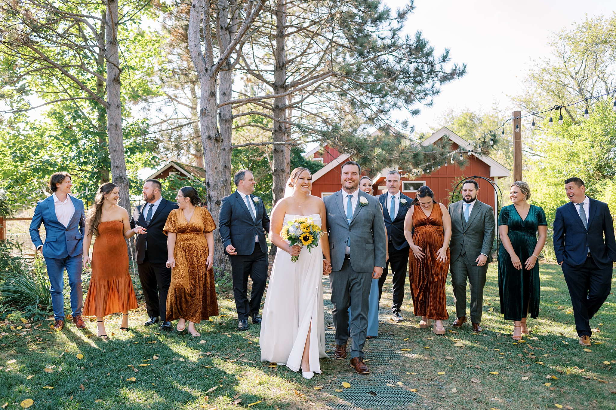 Fall wedding photos at Rosewood Farm in Sugar Grove, Illinois with Chicago wedding photographer Kim Ritchie Photography.