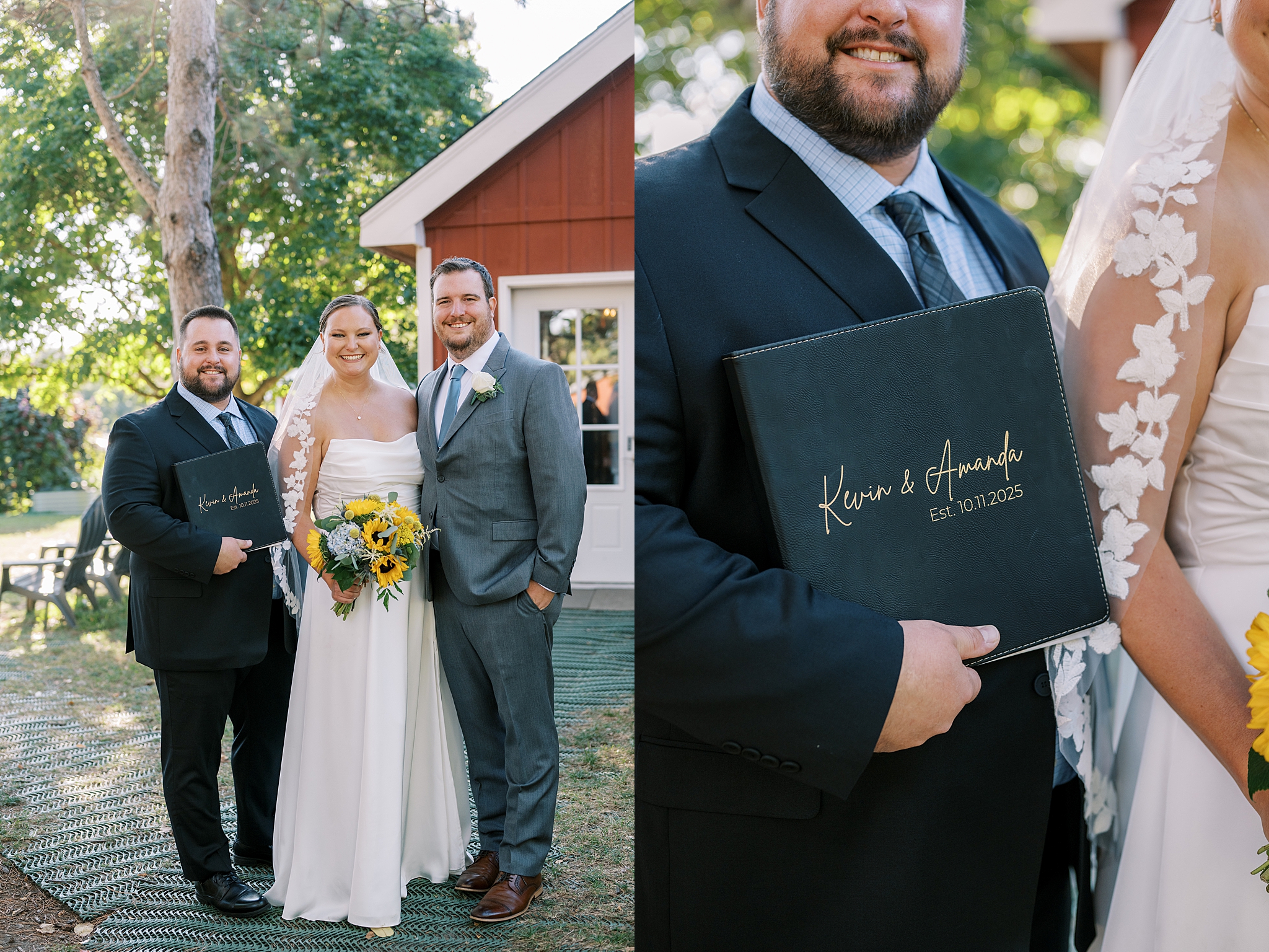 Fall wedding photos at Rosewood Farm in Sugar Grove, Illinois with Chicago wedding photographer Kim Ritchie Photography.