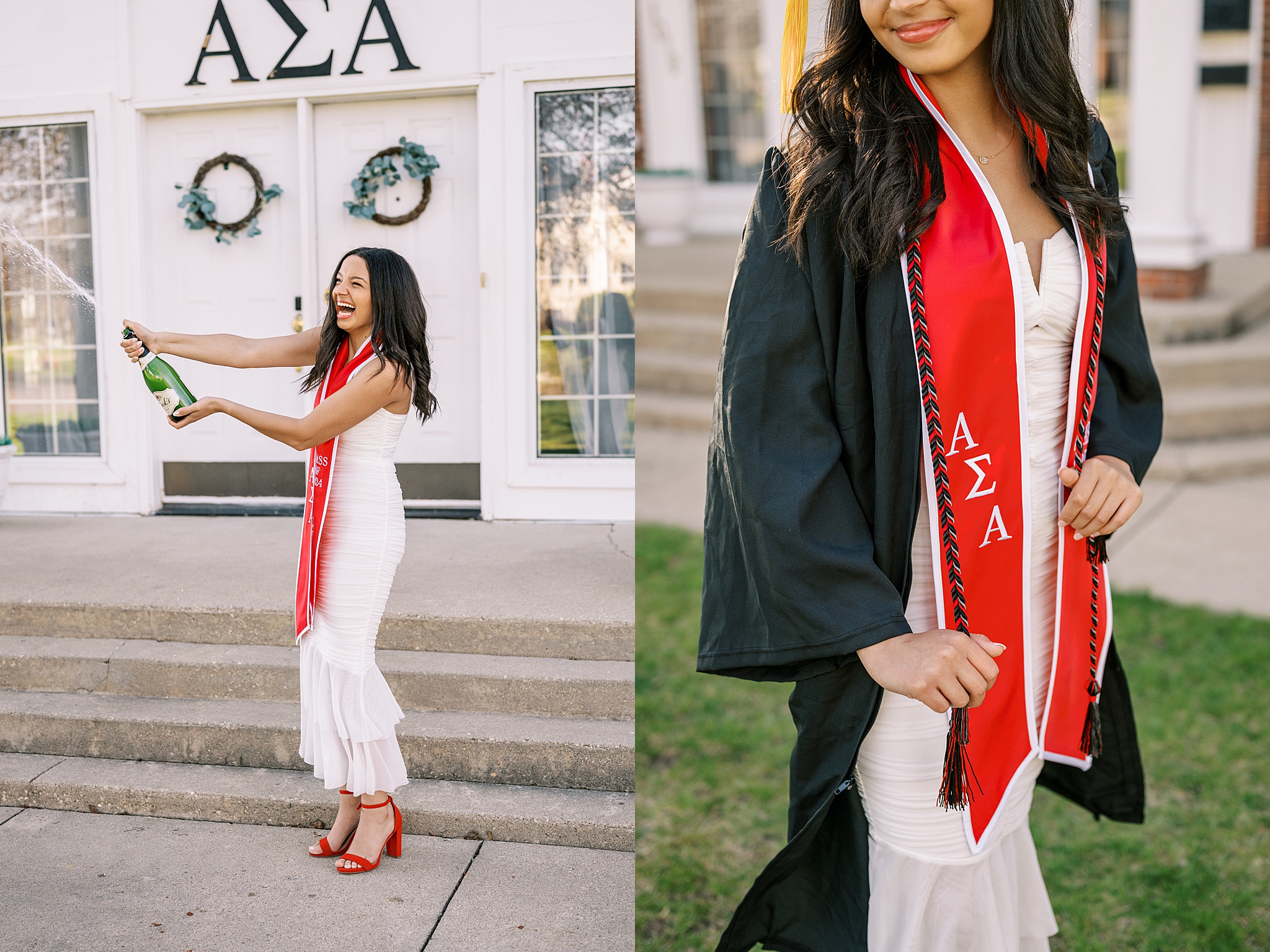 Northern Illinois University college graduation portraits | College cap and gown portraits at Northern Illinois University by Chicago senior photographer Kim Ritchie Photography.