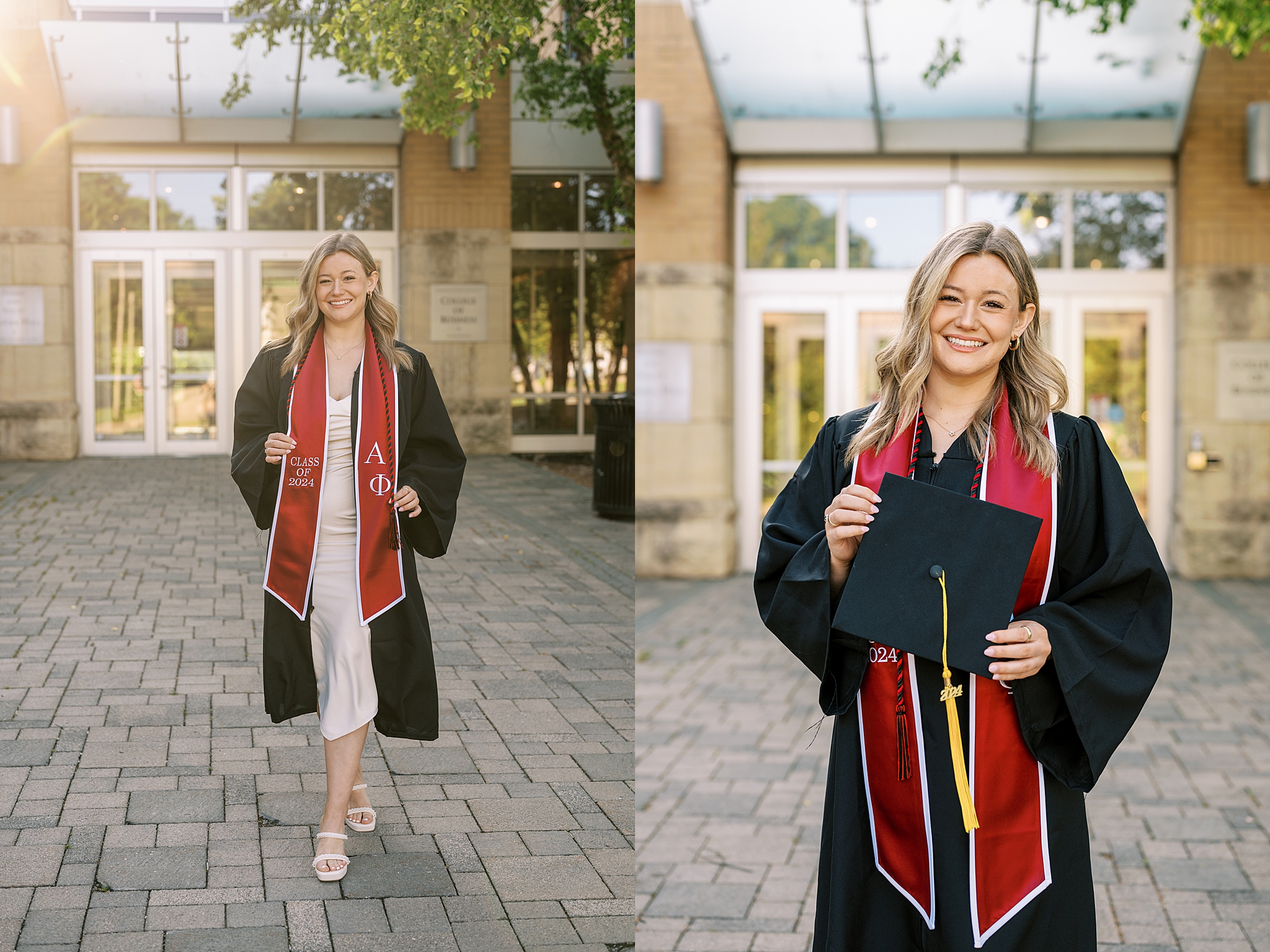 Northern Illinois University college graduation portraits | College cap and gown portraits at Northern Illinois University by Chicago senior photographer Kim Ritchie Photography.