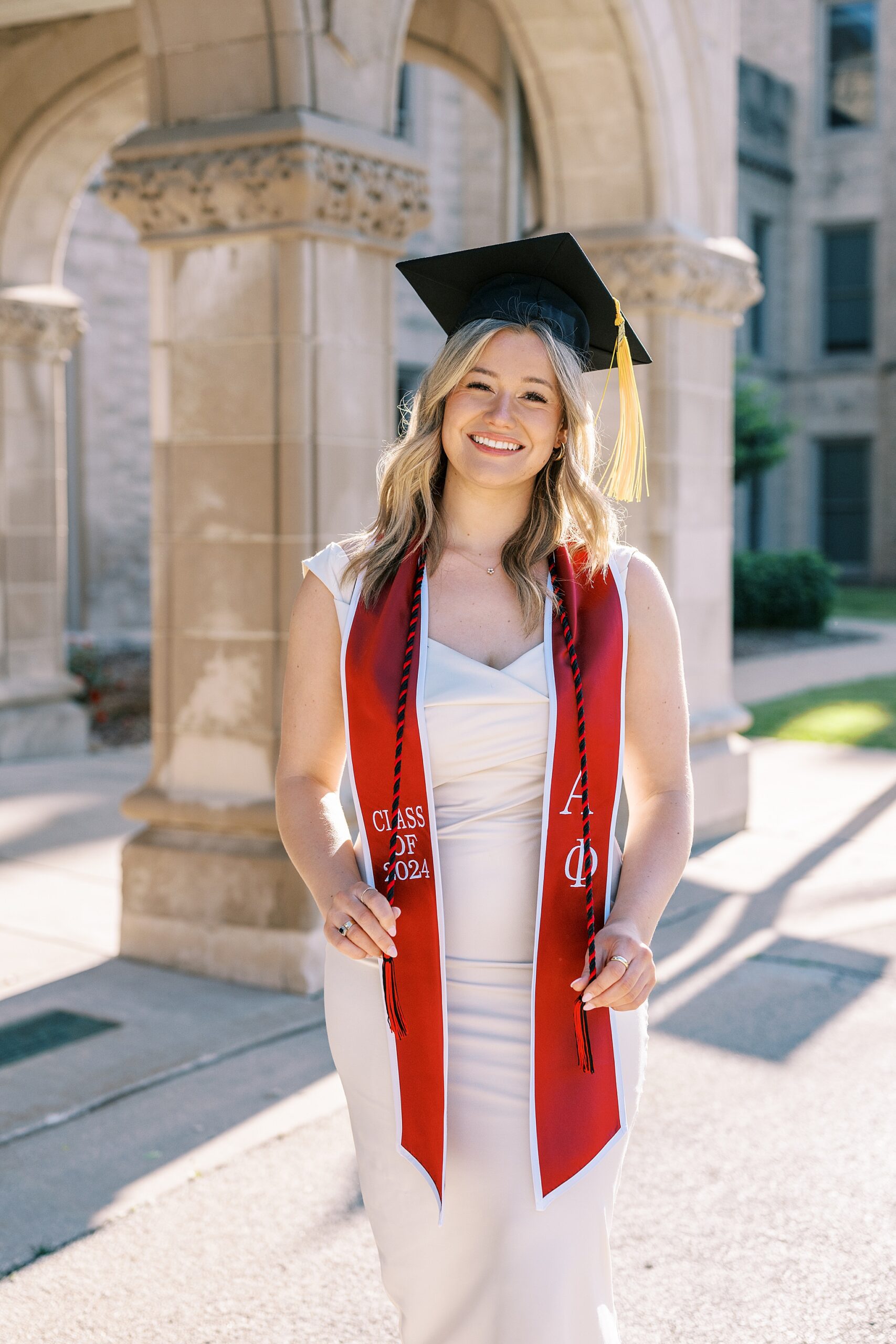 Northern Illinois University college graduation portraits | College cap and gown portraits at Northern Illinois University by Chicago senior photographer Kim Ritchie Photography.