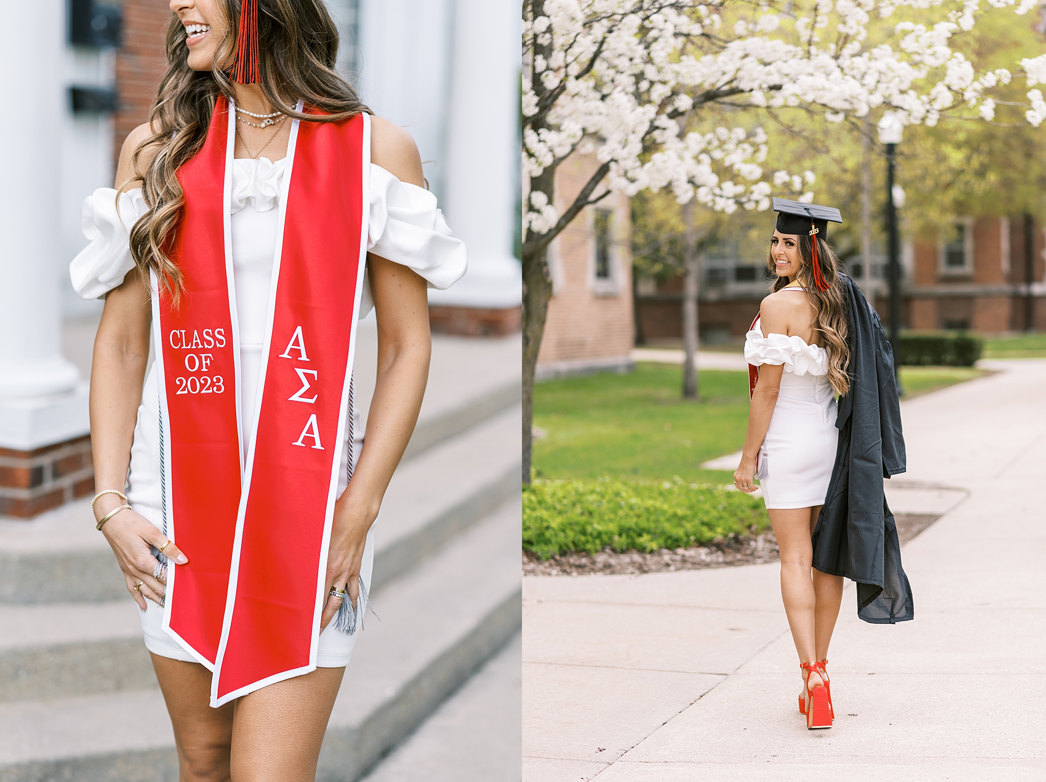 Northern Illinois University college graduation portraits | College cap and gown portraits at Northern Illinois University by Chicago senior photographer Kim Ritchie Photography.