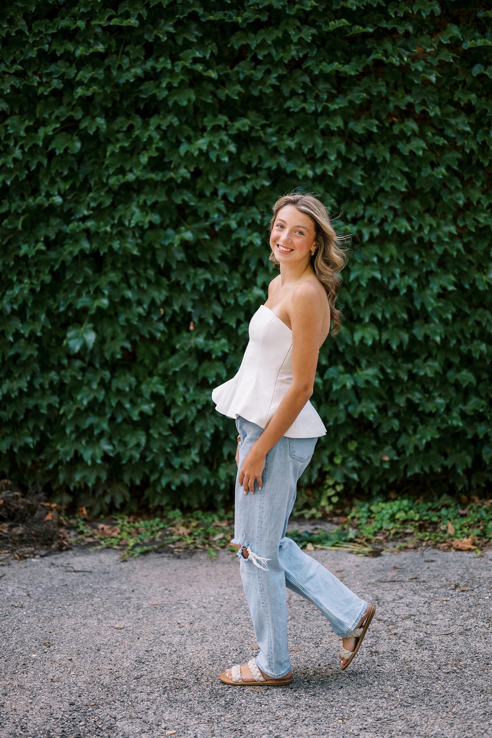Fall senior portraits in Downtown Geneva and LeRoy Oakes Forest Preserve in St. Charles, Illinois with Kim Ritchie Photography.