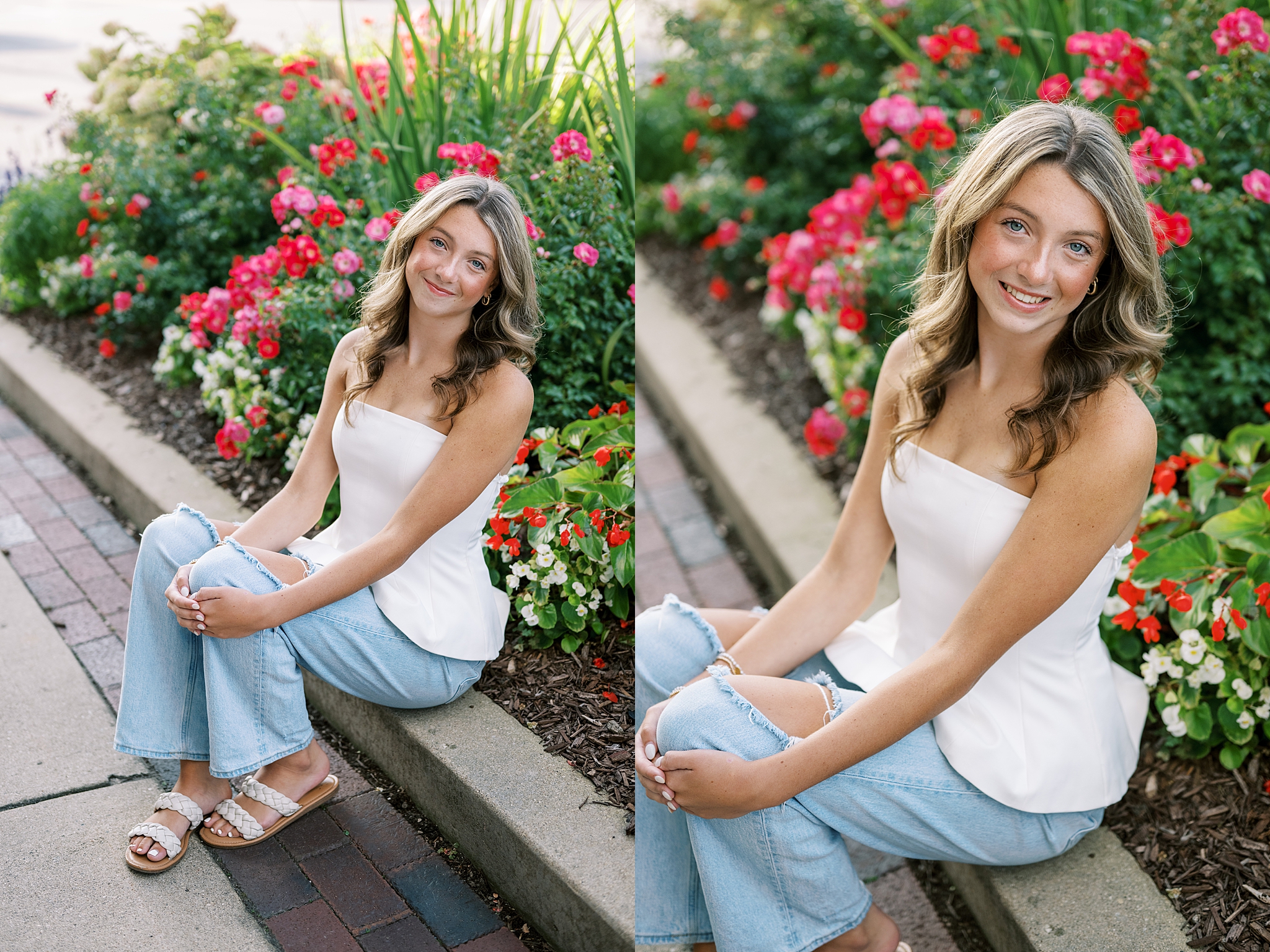 Fall senior portraits in Downtown Geneva and LeRoy Oakes Forest Preserve in St. Charles, Illinois with Kim Ritchie Photography.
