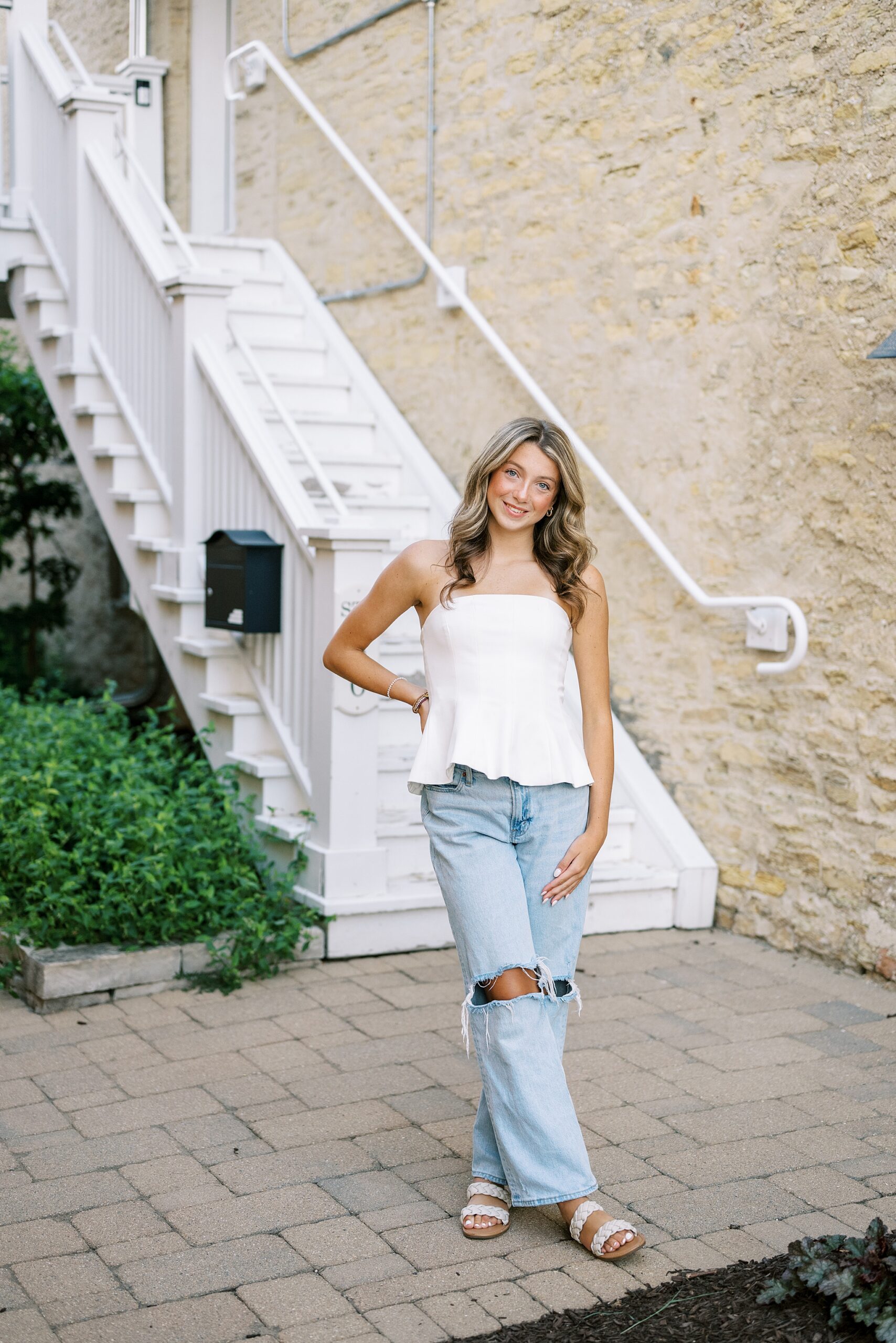 Fall senior portraits in Downtown Geneva and LeRoy Oakes Forest Preserve in St. Charles, Illinois with Kim Ritchie Photography.